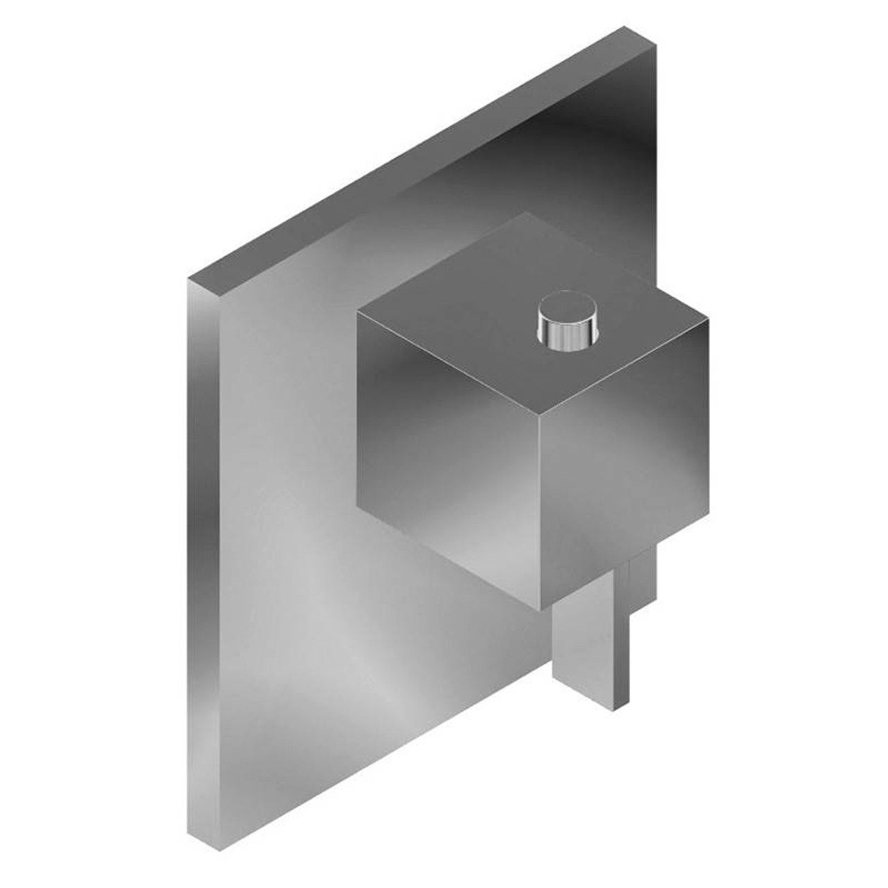 Graff G-8043-LM39E-SN-T M-Series Square Thermostatic Valve Trim Plate w/Qubic Tre Handle, Steelnox (Satin Nickel)