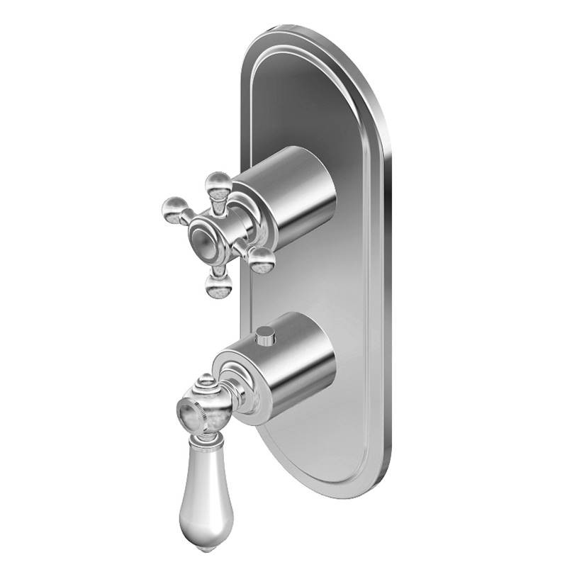 Graff G-8086-LC1C2-PC-T M-Series Transitional 2-Hole Trim Plate w/Handles (Vertical Installation), Polished Chrome