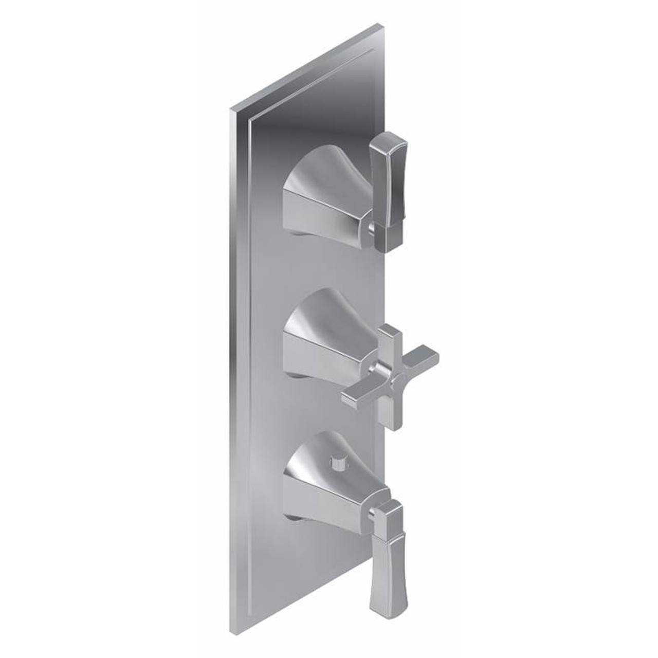 Graff G-8178-2L1C-BAU-T M-Series Finezza DUE 3-Hole Trim Plate w/Finezza Handles (Vertical Installation), 24K Brushed Gold Plated
