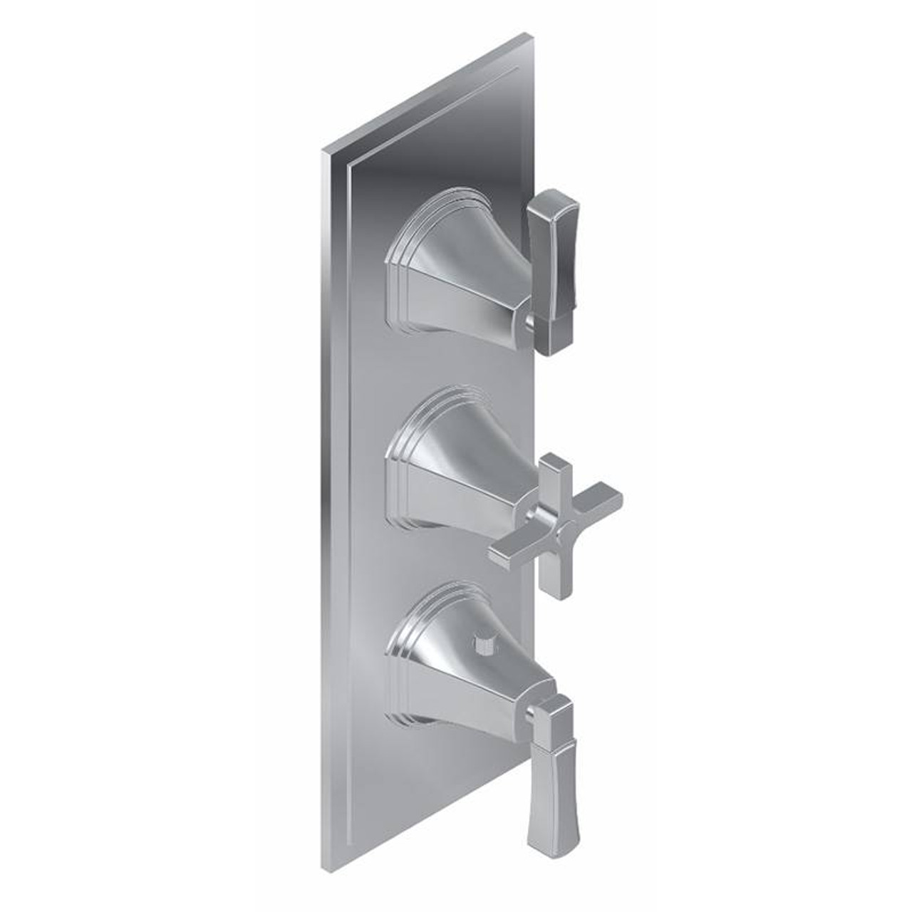 Graff G-8078-2L1C-BAU-T M-Series Finezza UNO 3-Hole Trim Plate w/Finezza Handles (Vertical Installation), 24K Brushed Gold Plated Graff G-8078-2L1C-BAU-T M-Series Finezza UNO 3-Hole Trim Plate w/Finezza Handles (Vertical Installation), 24K Brushed Gold Plated
