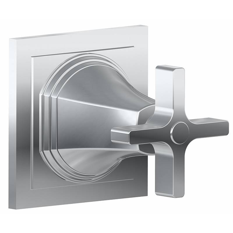 Graff G-8099-C15E1-PC-T M-Series Finezza UNO Stop/Volume Trim Plate with Cross Handle, Polished Chrome
