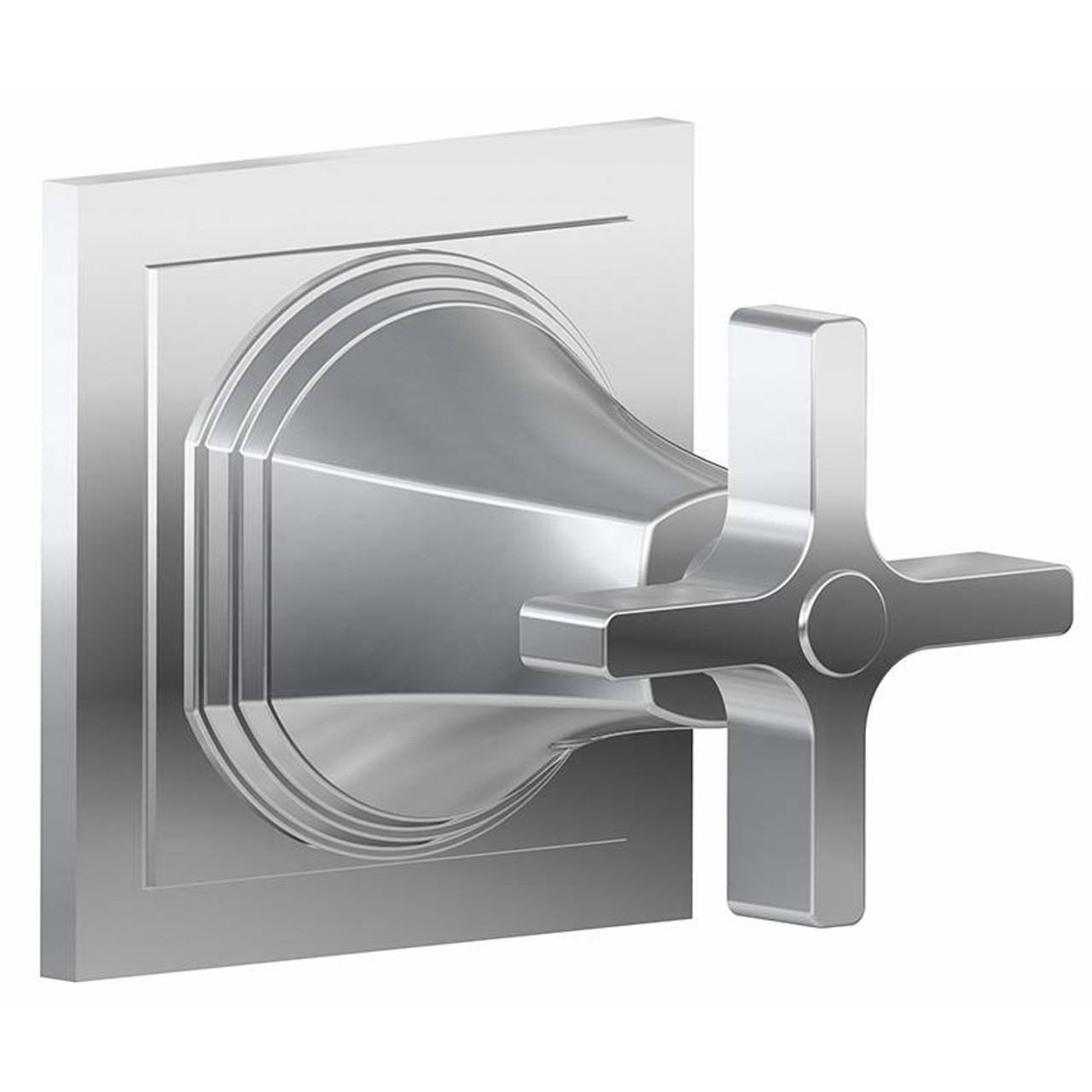 Graff G-8099-C15E1-PN-T M-Series Finezza UNO Stop/Volume Trim Plate with Cross Handle, Polished Nickel