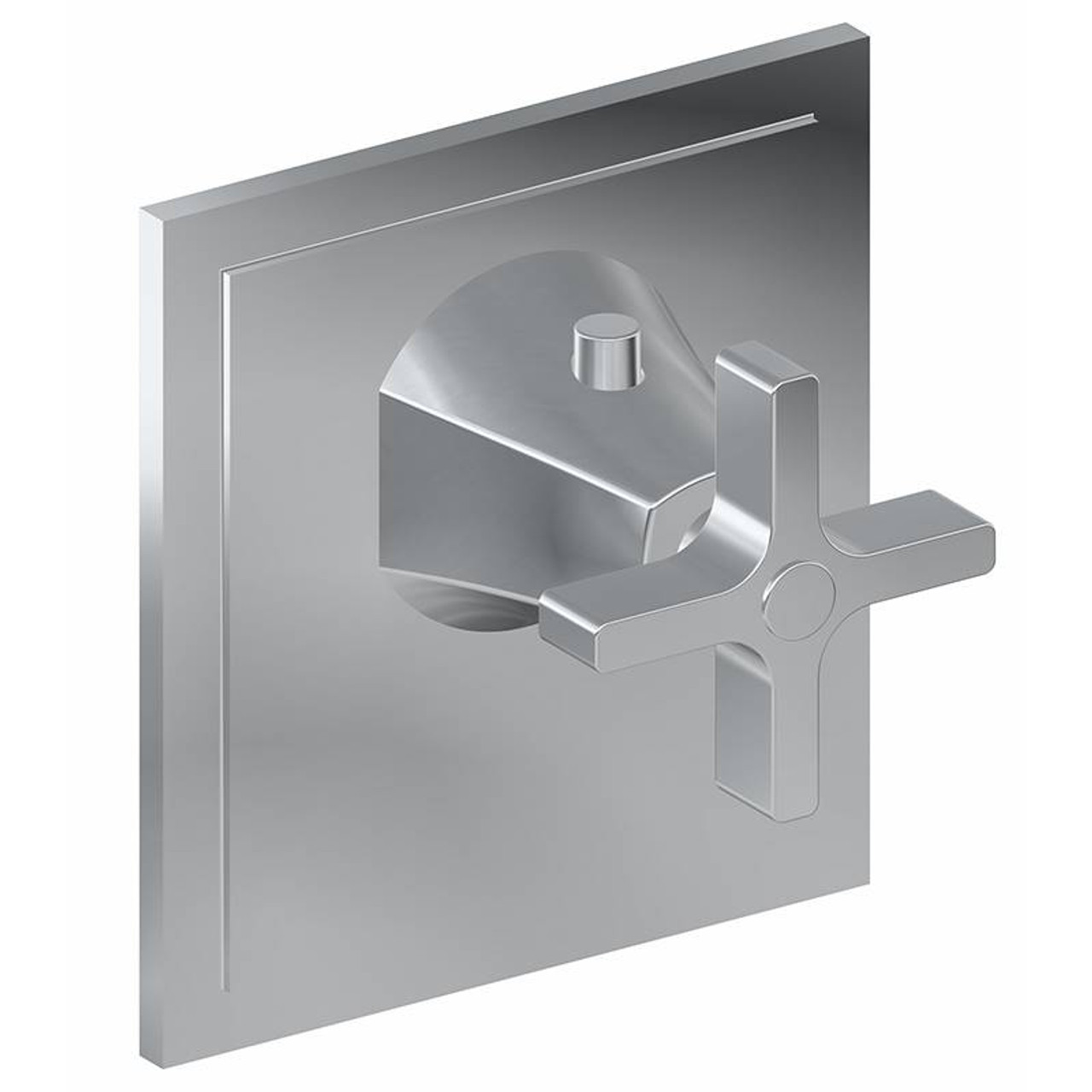 Graff G-8144-C15E-BNi-T M-Series Finezza DUE Thermostatic Trim Plate with Cross Handle, Brushed Nickel