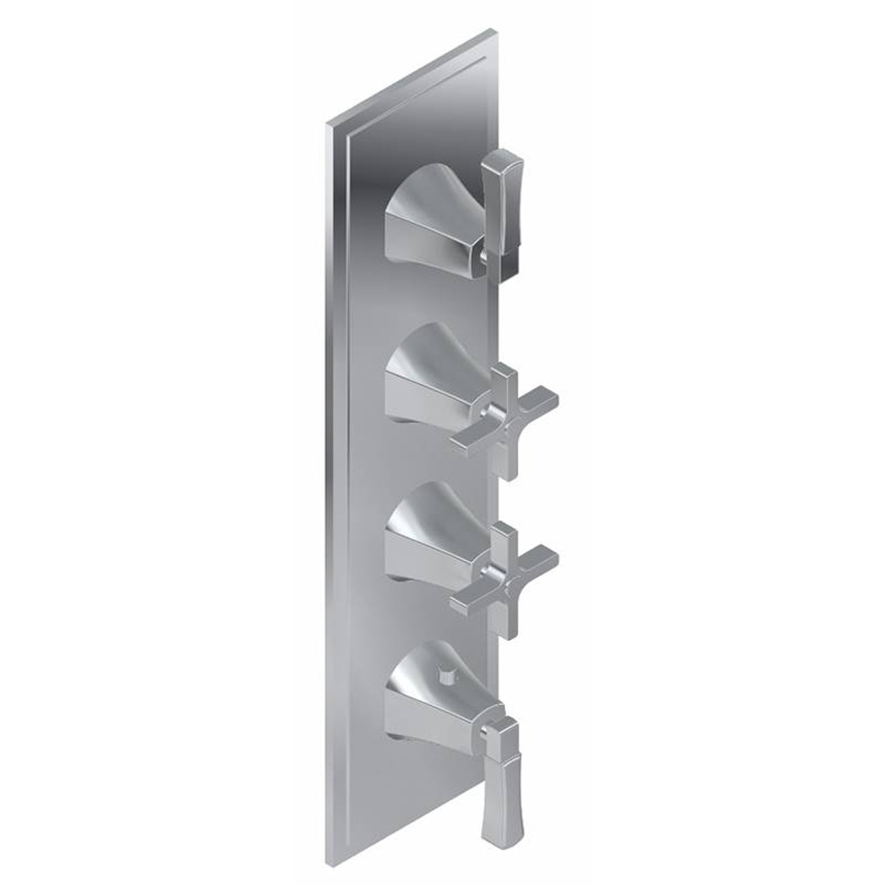 Graff G-8179-2L2C-BNi-T M-Series Finezza DUE 4-Hole Trim Plate w/Finezza Handles (Vertical Installation), Brushed Nickel