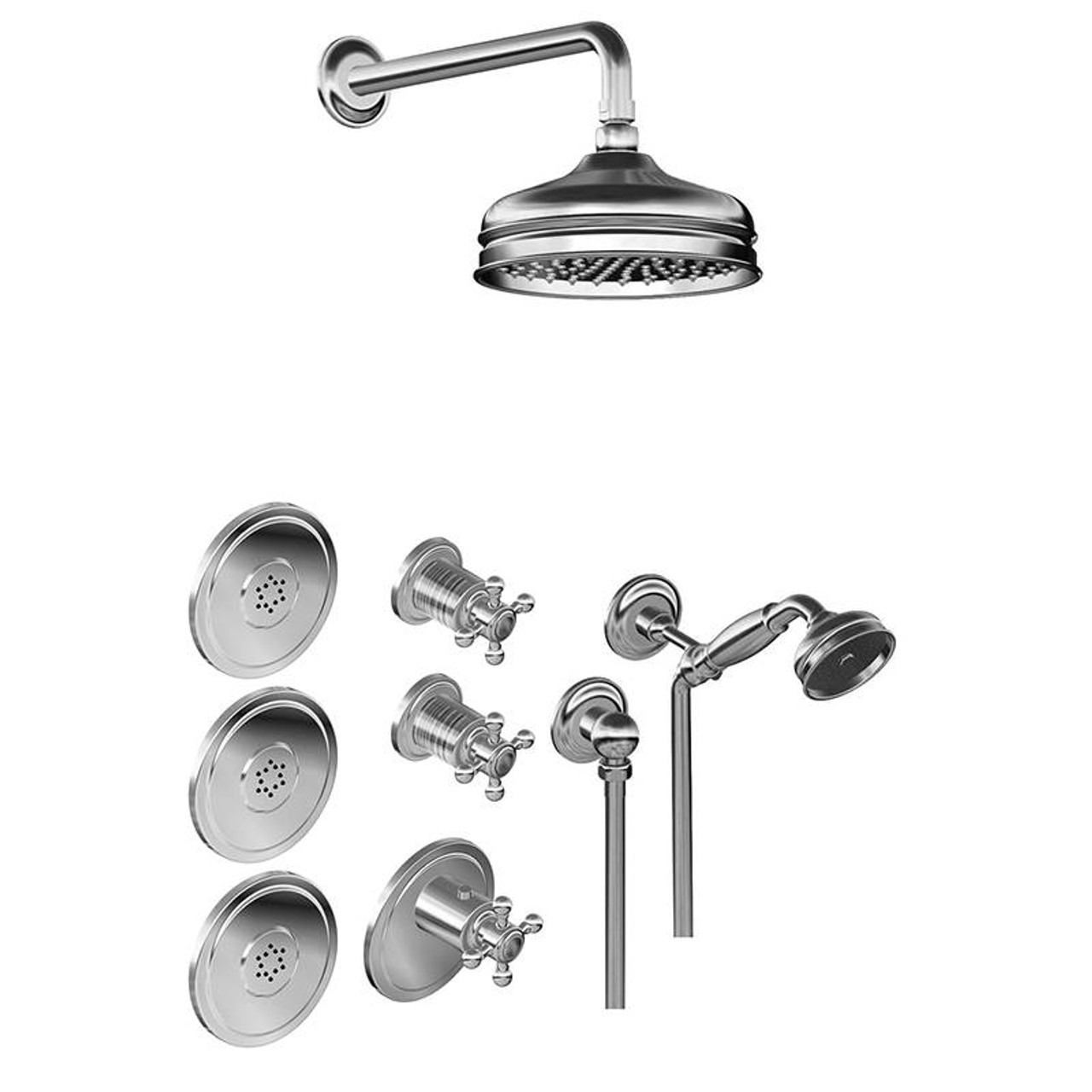 Graff GS3.122SH-C2E0-SN M-Series Full Thermostatic Shower System (Rough & Trim), Steelnox (Satin Nickel) Graff GS3.122SH-C2E0-SN M-Series Full Thermostatic Shower System (Rough & Trim), Steelnox (Satin Nickel)