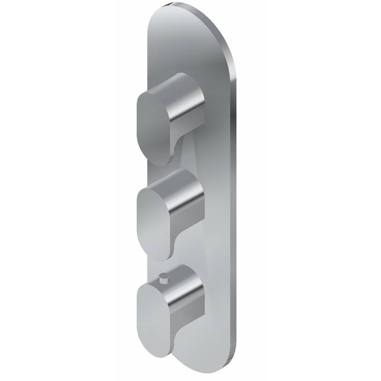 Graff G-8056-LM44E0-PC-T M-Series Round 3-Hole Trim Plate with Ametis Handles (Vertical Installation), Polished Chrome