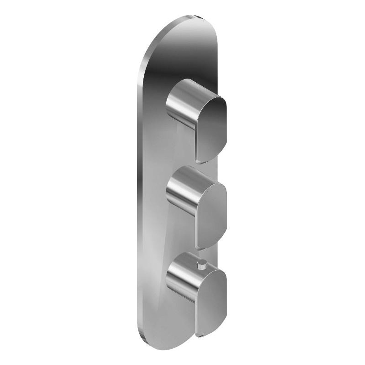 Graff G-8056-LM45E0-PC-T M-Series Round 3-Hole Trim Plate with Phase Handles (Vertical Installation), Polished Chrome