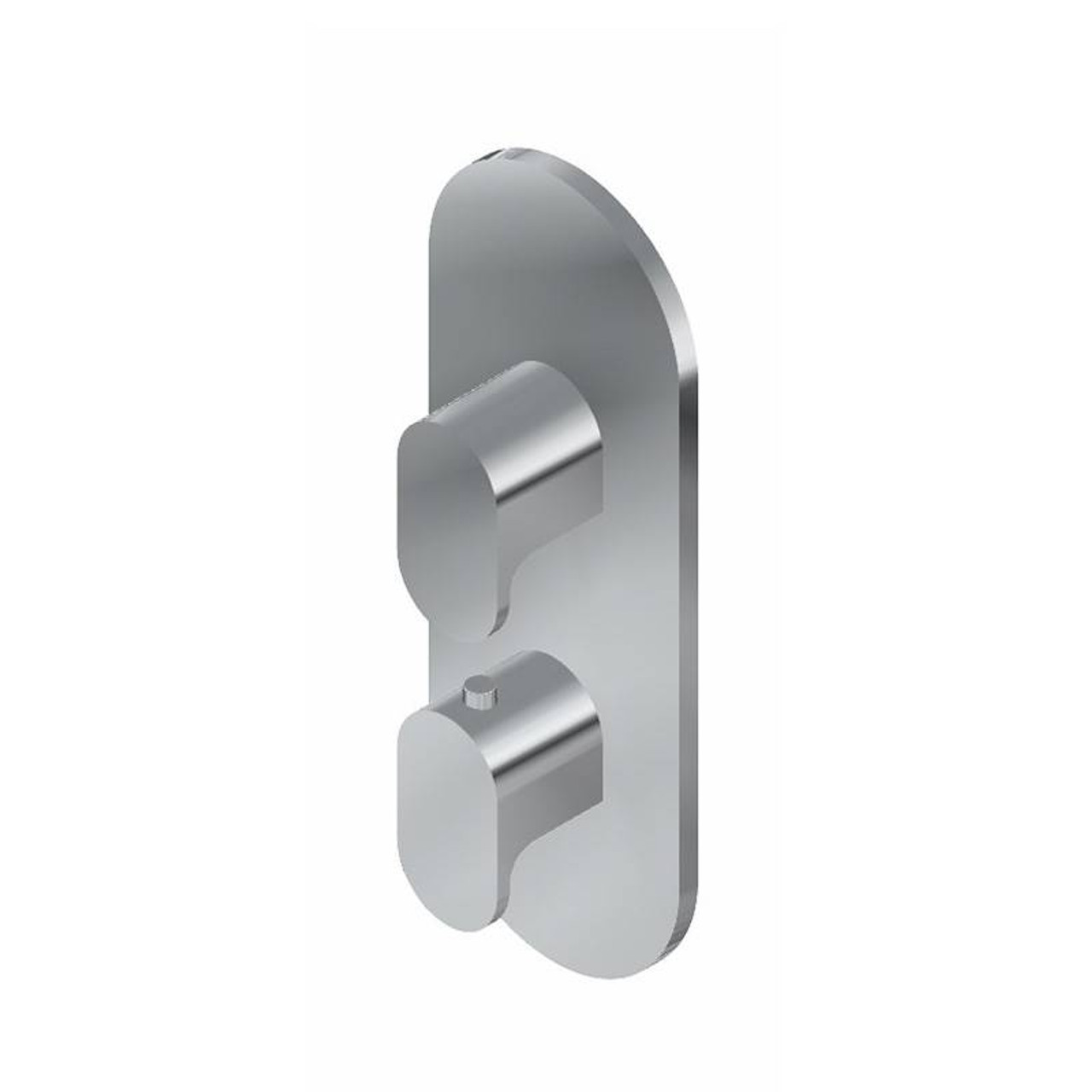 Graff G-8047-LM44E0-PC-T M-Series Round 2-Hole Trim Plate with Ametis Handles (Vertical Installation), Polished Chrome