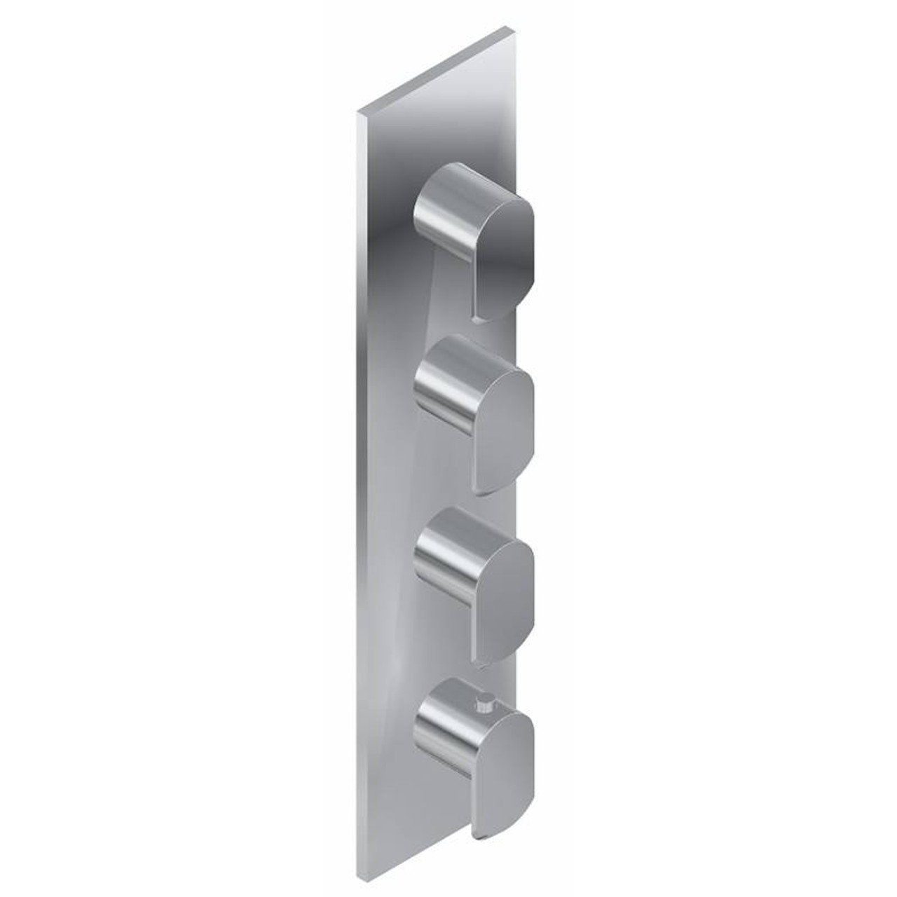 Graff G-8059-LM45E0-PN-T M-Series Square 4-Hole Trim Plate with Phase Handles (Vertical Installation), Polished Nickel