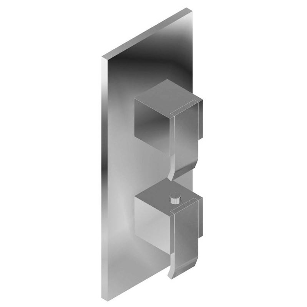 Graff G-8048-LM38E0-PN-T M-Series Square Thermostatic 2-Hole Trim Plate w/Qubic Handle (Trim Only) , Polished Nickel