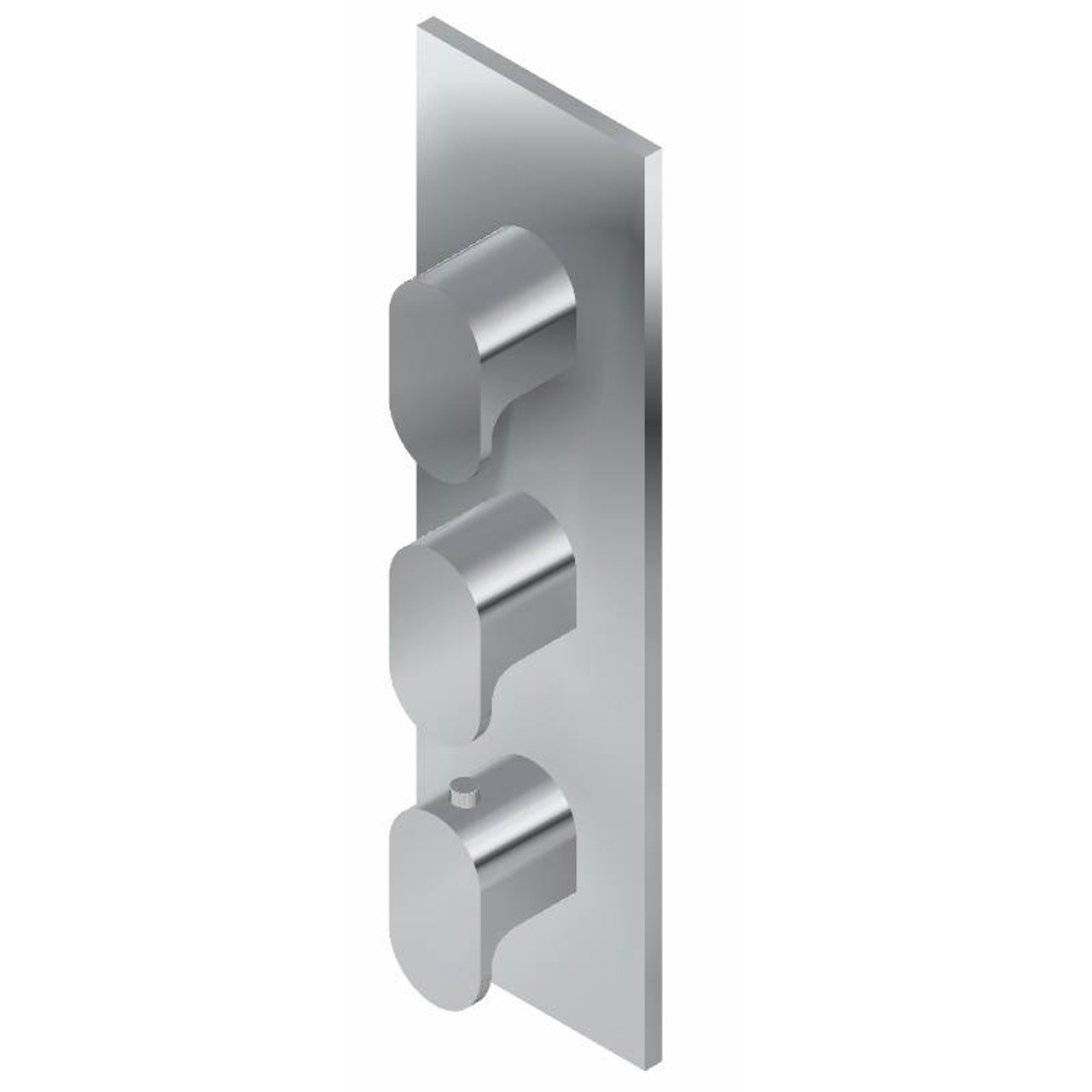 Graff G-8057-LM44E0-BK-T M-Series Square 3-Hole Trim Plate with Ametis Handles (Vertical Installation), Architectural Black