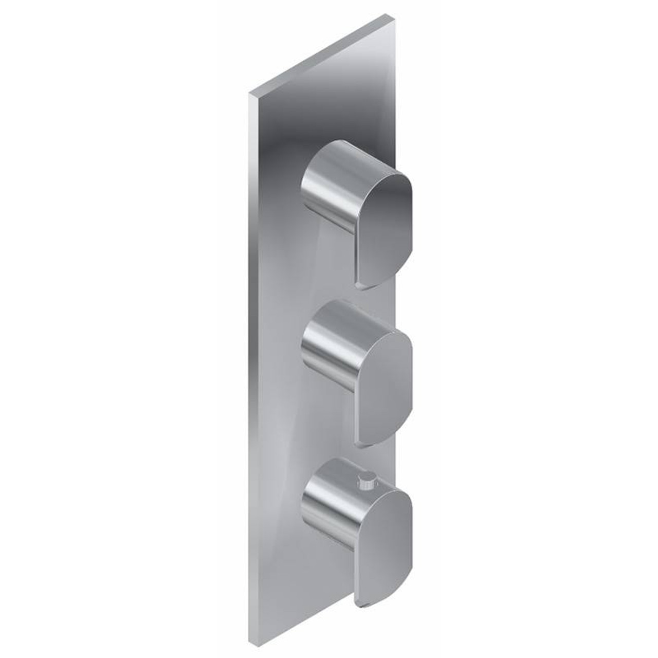 Graff G-8057-LM45E0-PC-T M-Series Square 3-Hole Trim Plate with Phase Handles (Vertical Installation), Polished Chrome
