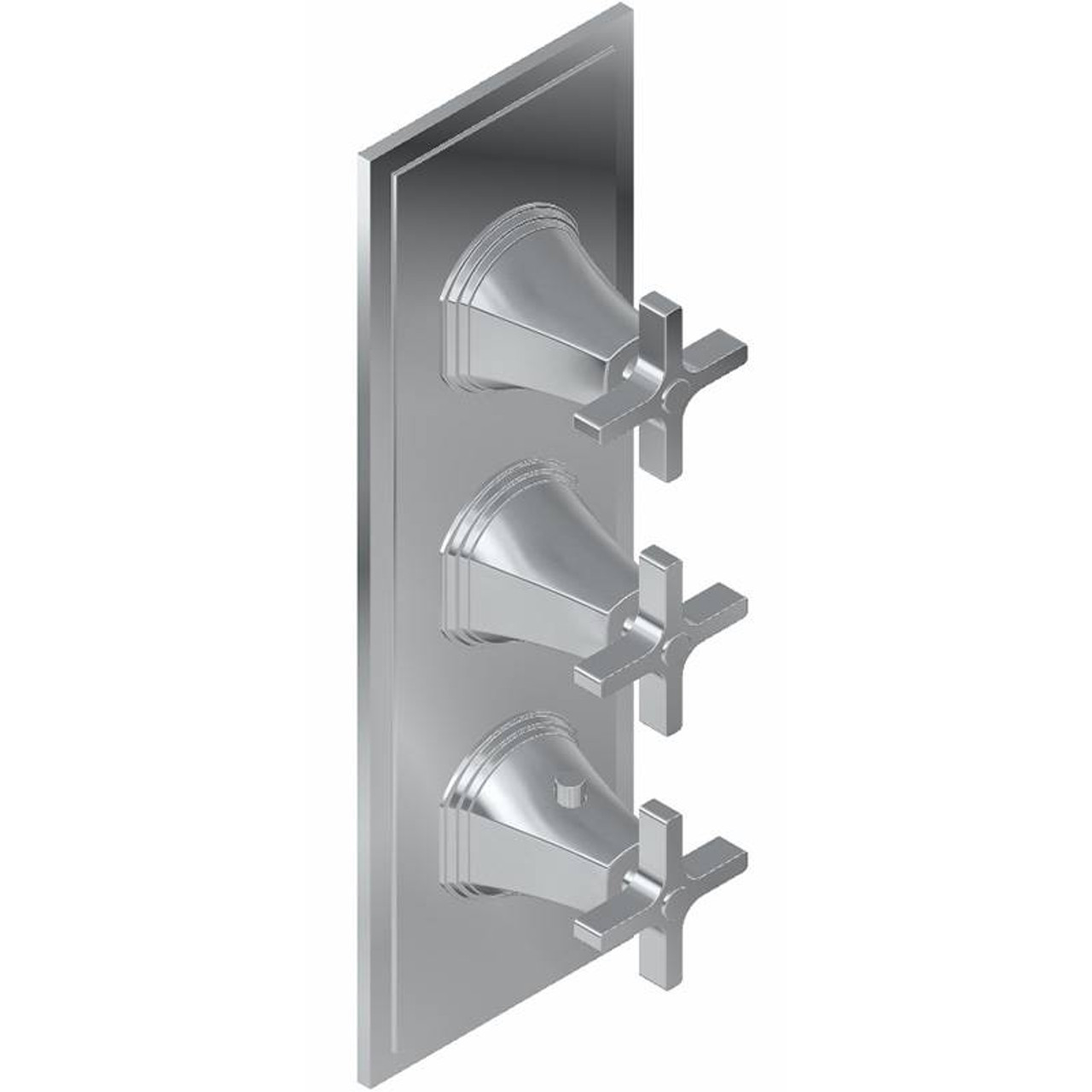 Graff G-8078-C15E0-BAU-T M-Series Finezza UNO 3-Hole Trim Plate w/Cross Handles (Vertical Installation), 24K Brushed Gold Plated Graff G-8078-C15E0-BAU-T M-Series Finezza UNO 3-Hole Trim Plate w/Cross Handles (Vertical Installation), 24K Brushed Gold Plated