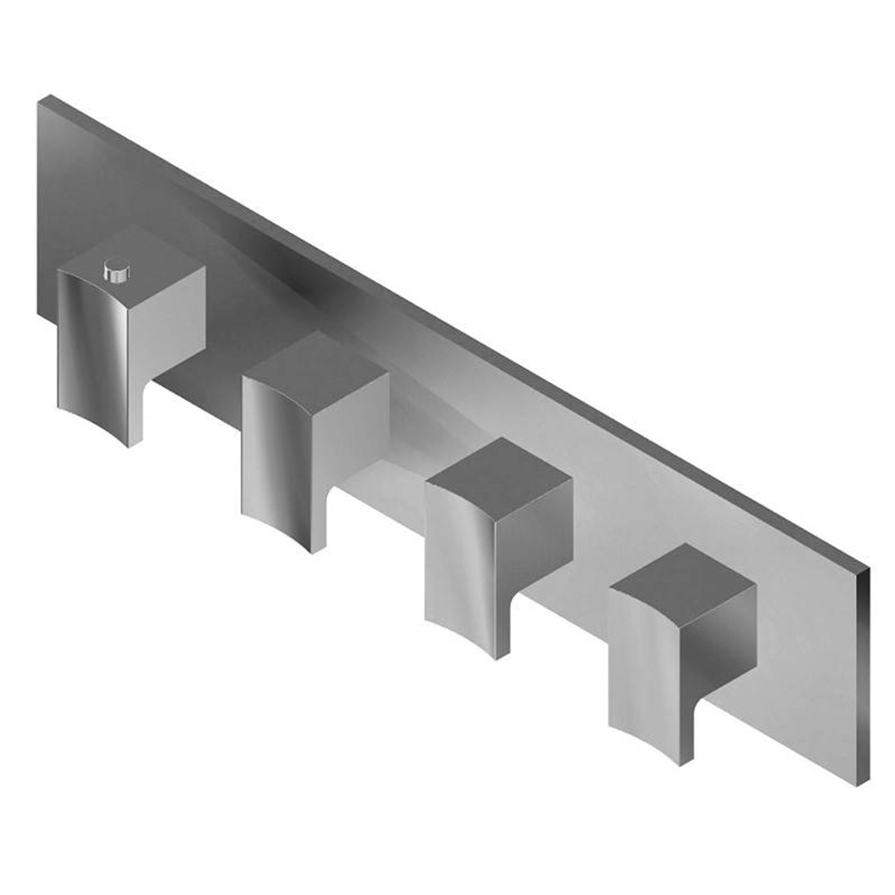 Graff G-8059H-C14E0-PN-T M-Series Square Thermostatic 4-Hole Trim Plate w/Targa/Sade Handle (Horizontal Installation), Polished Nickel