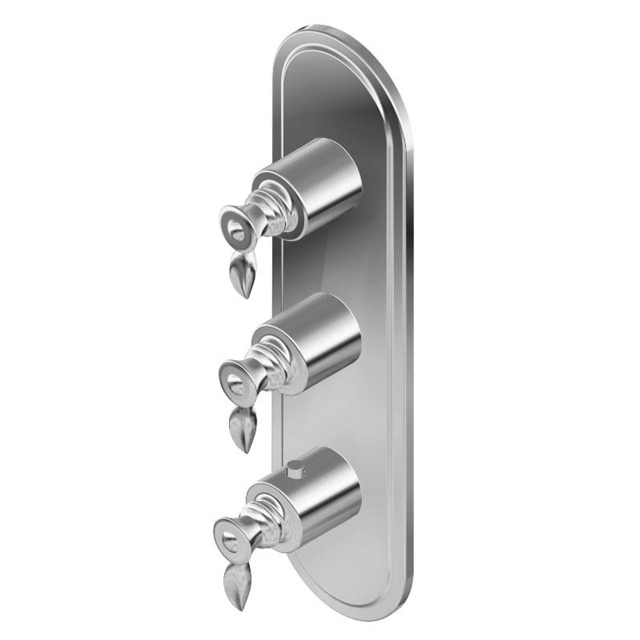Graff G-8087-LM14E0-PC-T M-Series Transitional 3-Hole Trim Plate w/Topaz Handles (Vertical Installation), Polished Chrome