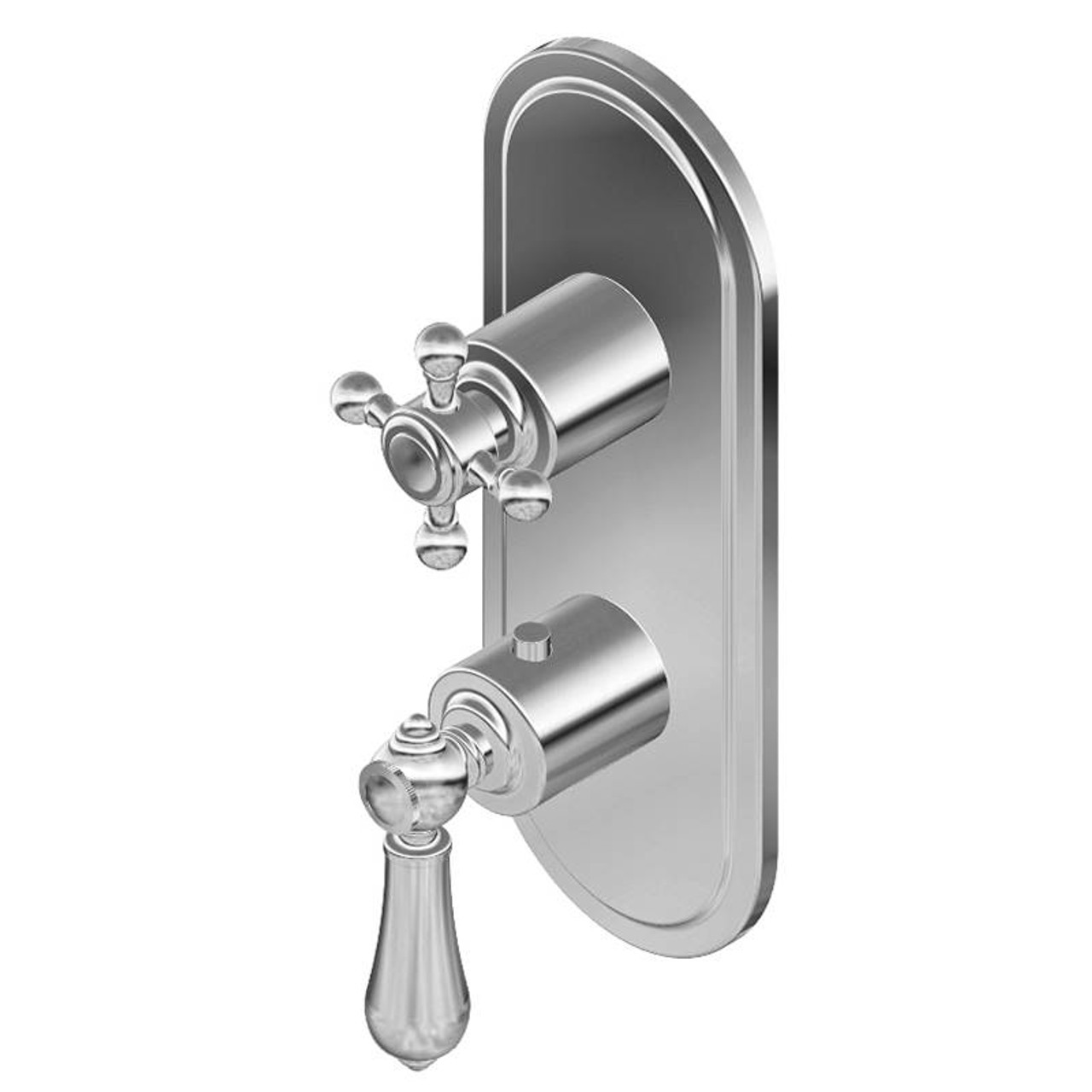 Graff G-8086-LM34C2-PN-T M-Series Transitional 2-Hole Trim Plate w/Handles (Vertical Installation), Polished Nickel