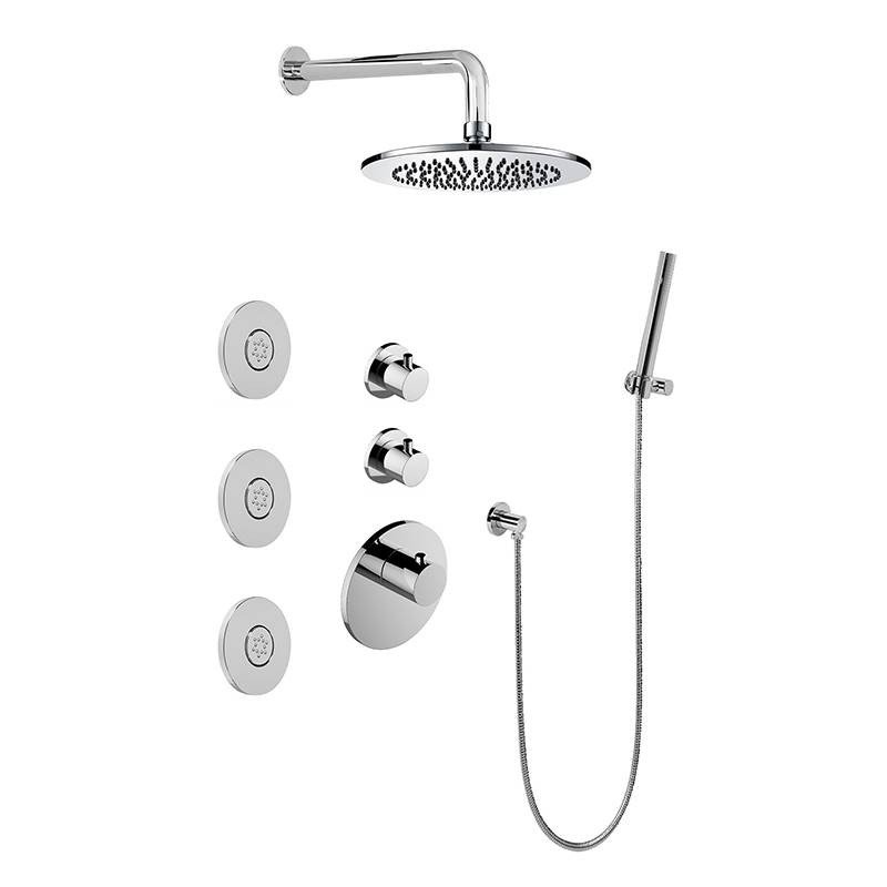 Graff GL3.112SH-RH0-SN-T M-Series Full Thermostatic Shower System (Trim Only) , Steelnox (Satin Nickel)