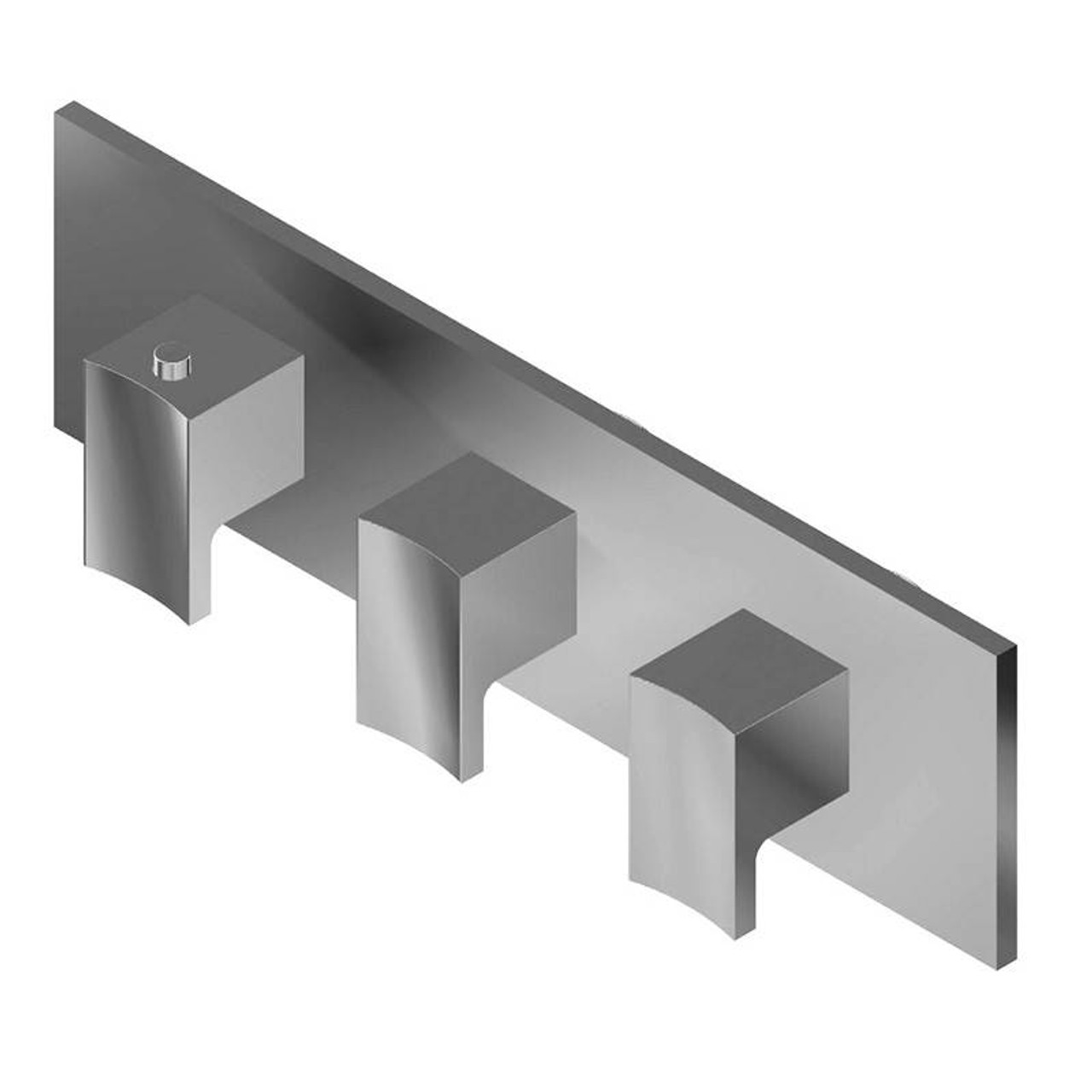 Graff G-8057H-C14E0-BAU-T M-Series Square Thermostatic 3-Hole Trim Plate w/Targa/Sade Handle (Horizontal Installation), 24K Brushed Gold Plated