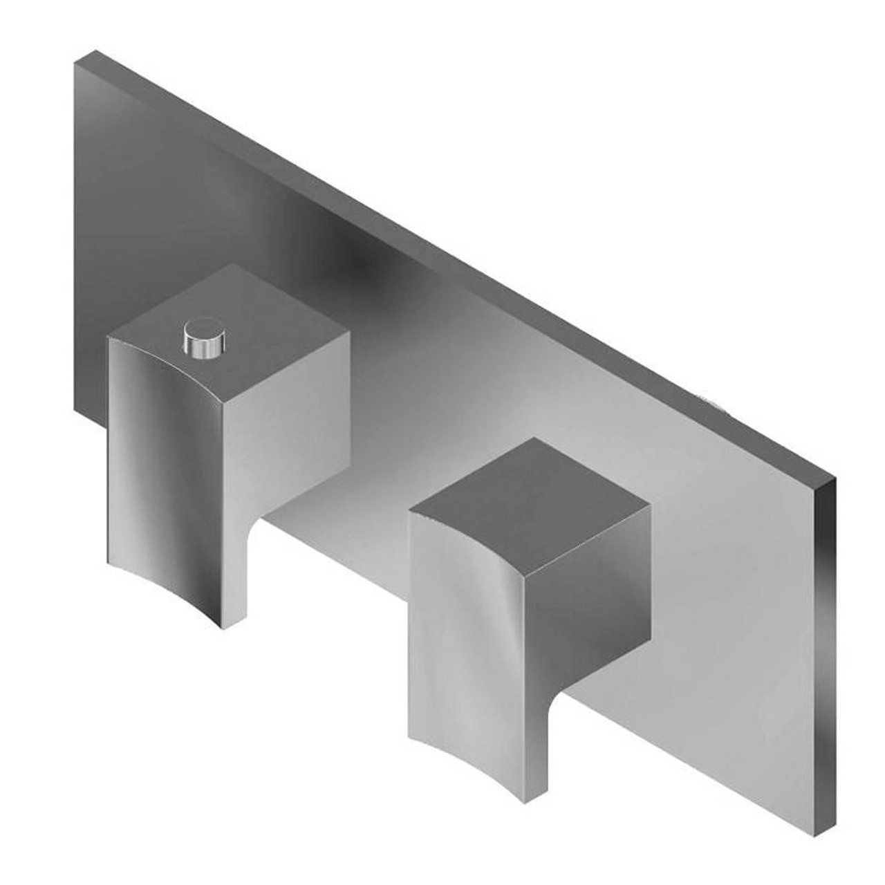 Graff G-8048H-C14E0-BAU-T M-Series Square Thermostatic 2-Hole Trim Plate w/Targa/Sade Handle (Horizontal Installation), 24K Brushed Gold Plated