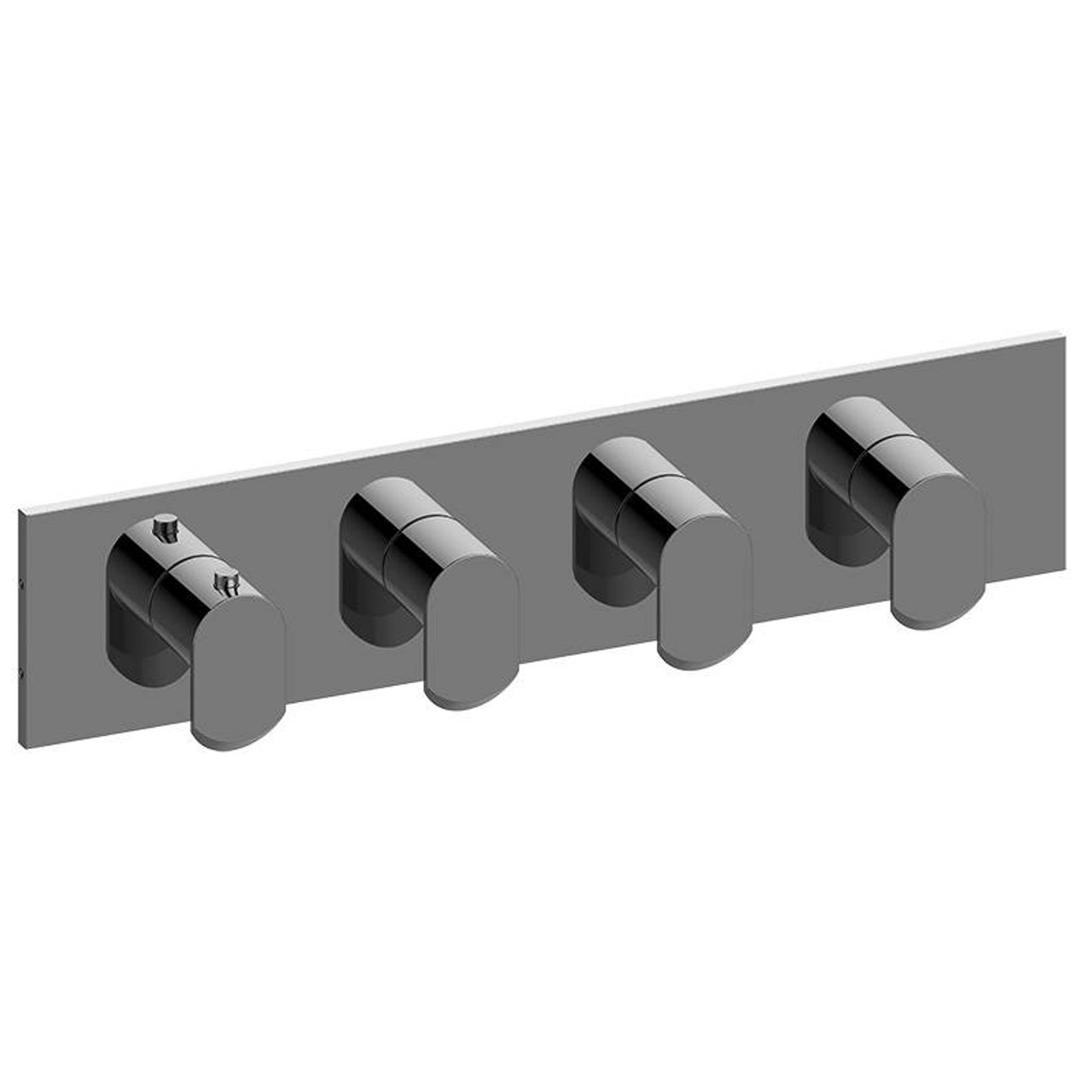 Graff G-8059H-LM45E0-PC-T M-Series Square 4-Hole Trim Plate with Phase Handles (Horizontal Installation), Polished Chrome