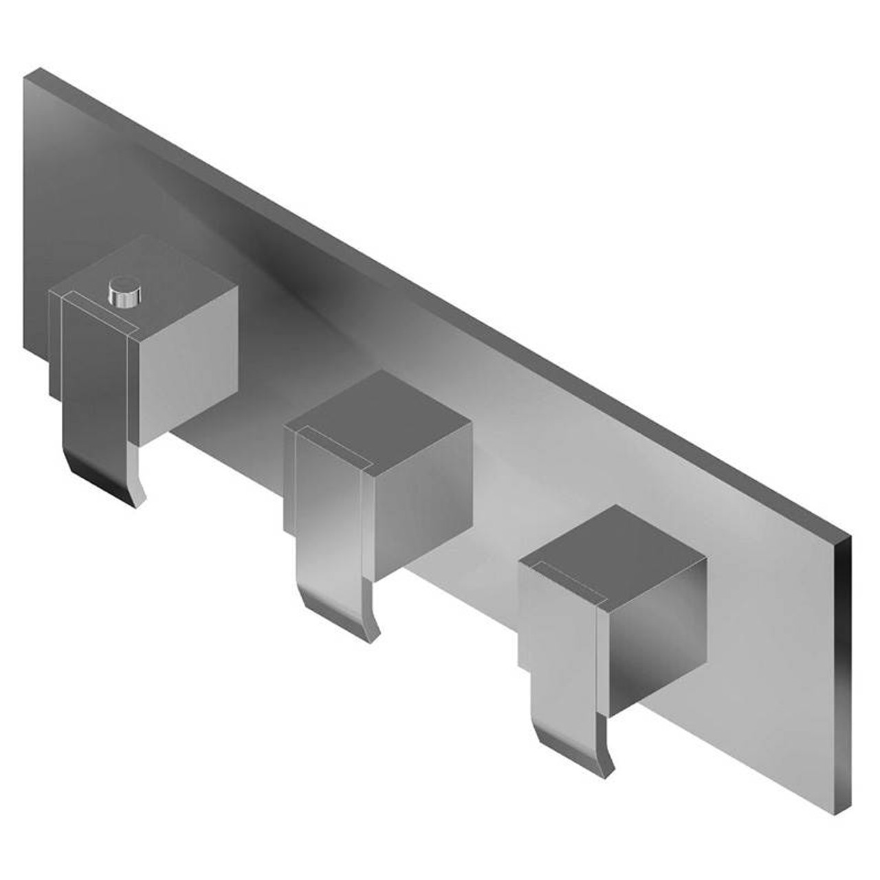 Graff G-8057H-LM38E0-PN-T M-Series Square Thermostatic 3-Hole Trim Plate w/Qubic Handle (Horizontal Installation), Polished Nickel