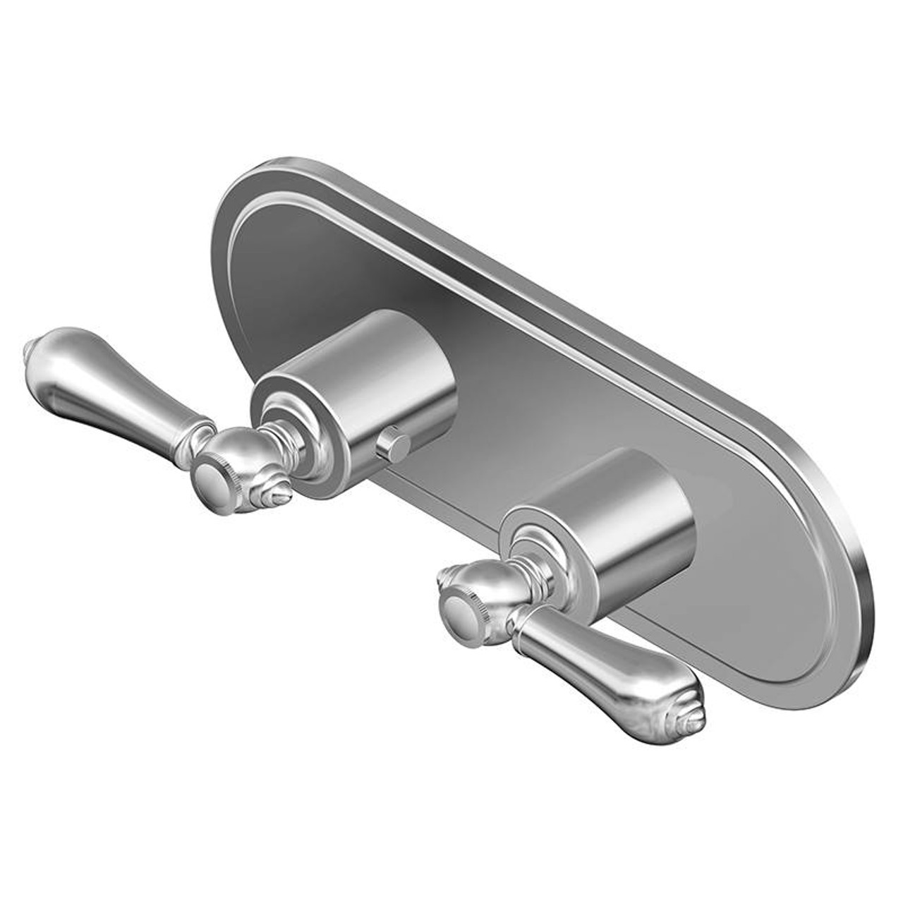 Graff G-8086H-LM34E0-SN-T M-Series Transitional 2-Hole Trim Plate w/Handles (Horizontal Installation), Steelnox (Satin Nickel)