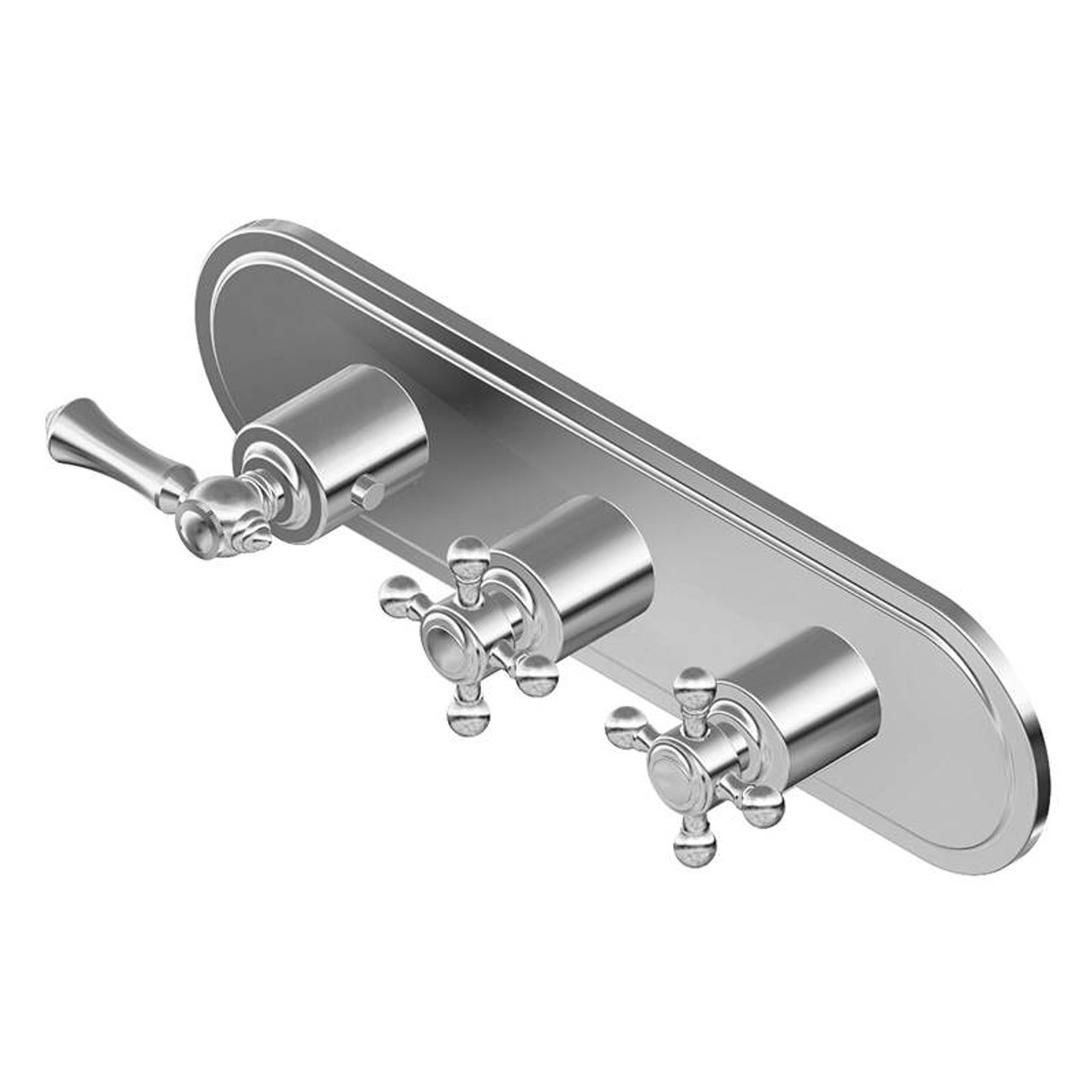Graff G-8087H-LM15C2-AU-T M-Series Transitional 3-Hole Trim Plate w/Handles (Horizontal Installation), 24K Gold Plated