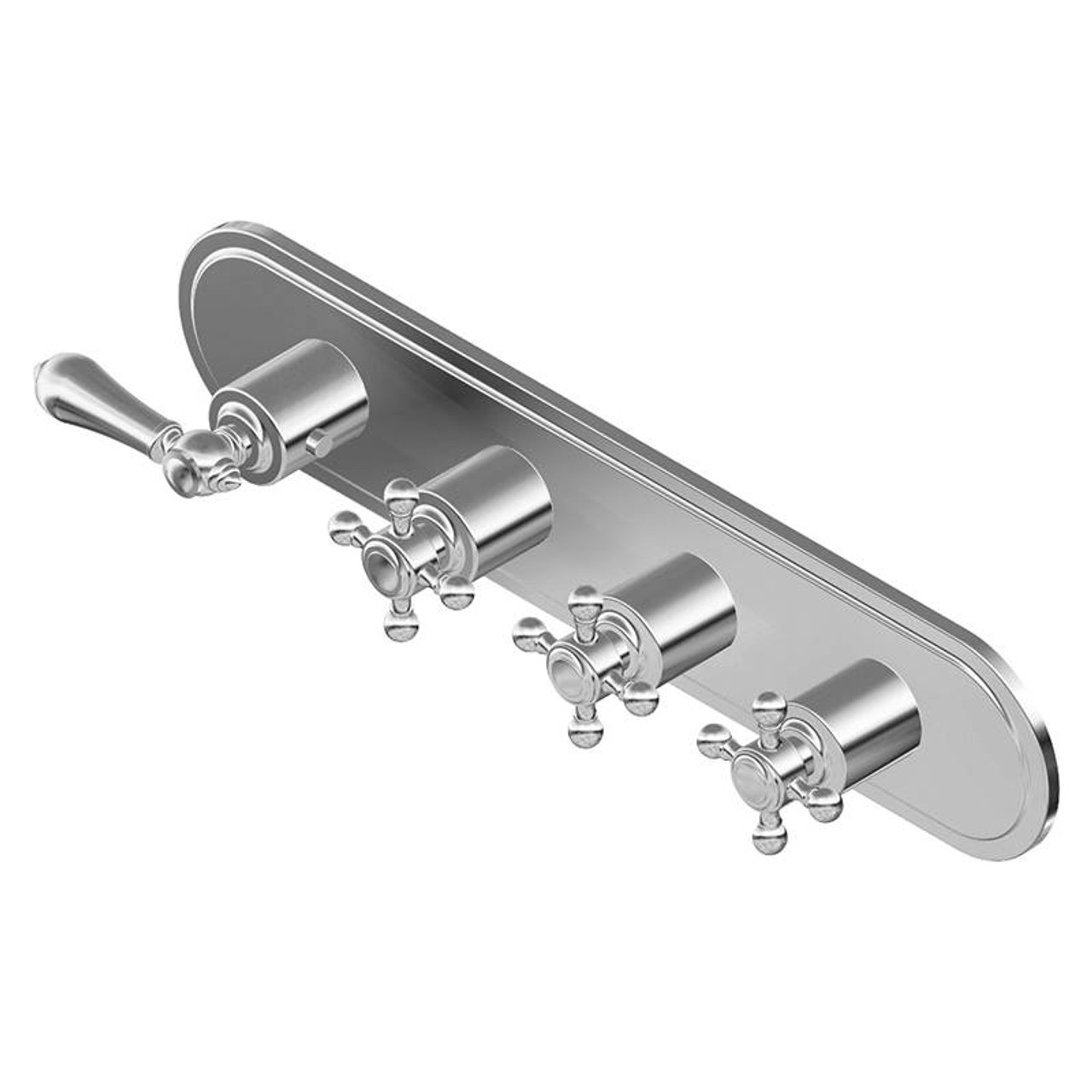 Graff G-8088H-LM34C2-PC-T M-Series Transitional 4-Hole Trim Plate w/Handles (Horizontal Installation), Polished Chrome