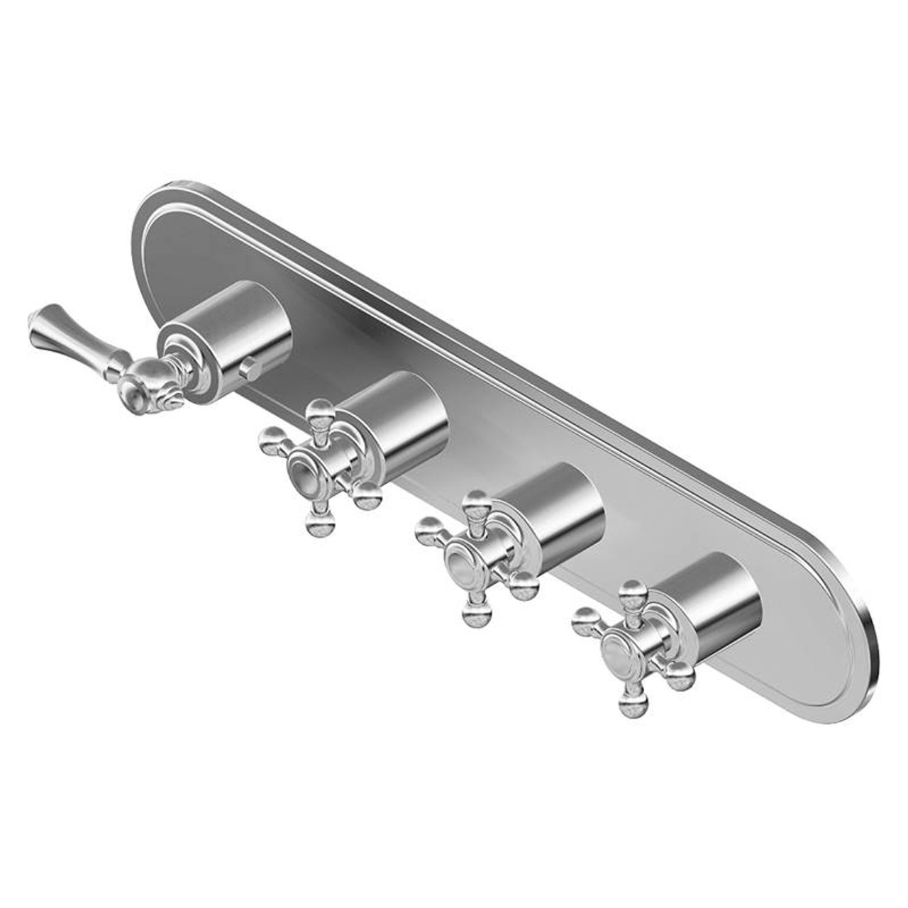 Graff G-8088H-LM15C2-PC-T M-Series Transitional 4-Hole Trim Plate w/Handles (Horizontal Installation), Polished Chrome