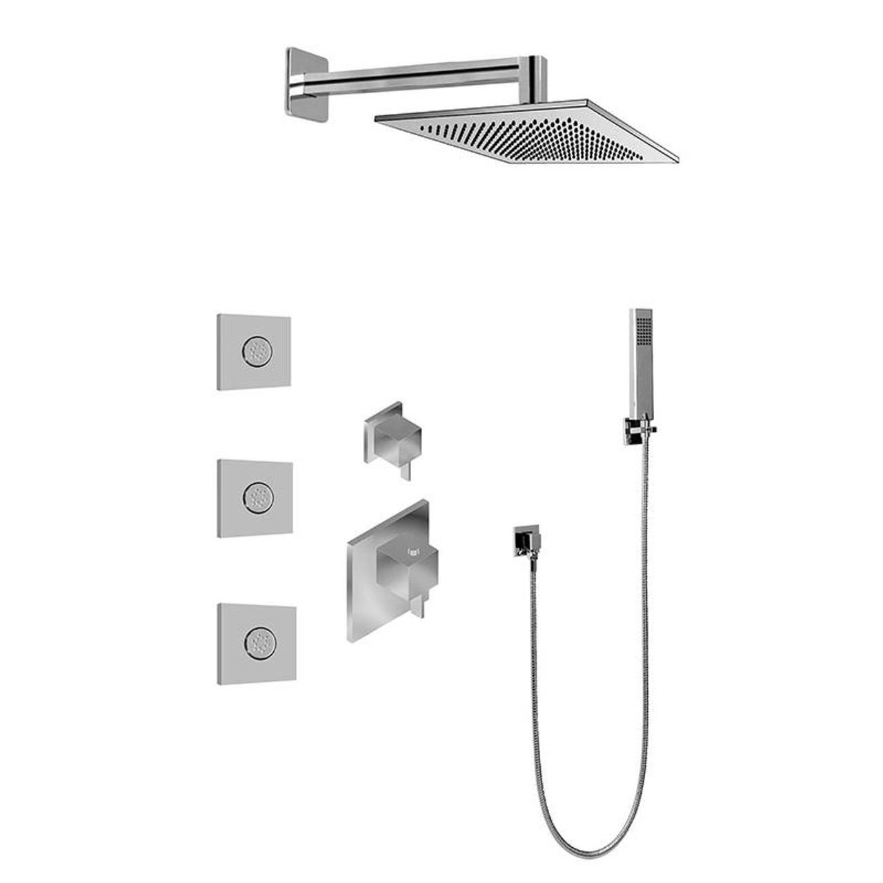 Graff GM2.122SG-LM39E0-SN M-Series Full Thermostatic Shower System w/Diverter Valve (Rough & Trim) , Steelnox (Satin Nickel)