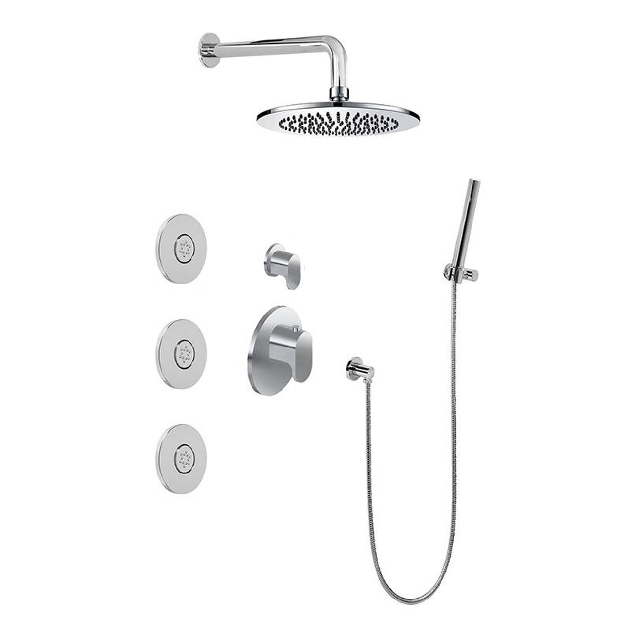 Graff GL2.122SG-LM44E0-PC M-Series Full Thermostatic Shower System w/Diverter Valve (Rough & Trim) , Polished Chrome