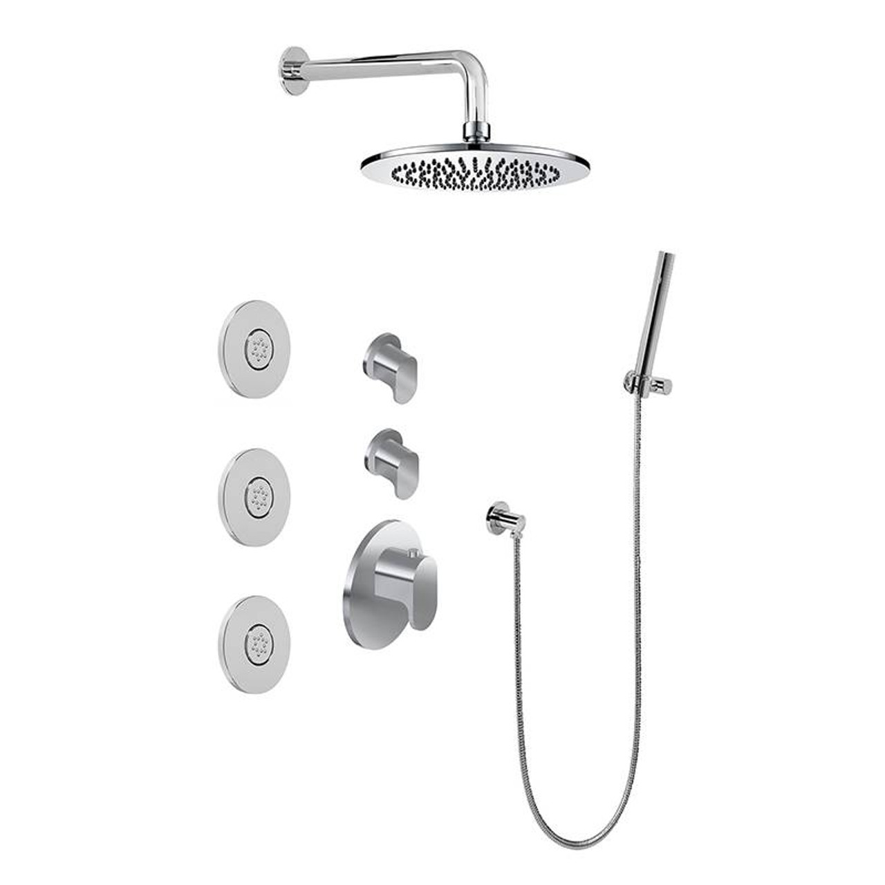 Graff GL3.112SH-LM44E0-WT M-Series Full Thermostatic Shower System (Rough & Trim) , Architectural White Graff GL3.112SH-LM44E0-WT M-Series Full Thermostatic Shower System (Rough & Trim) , Architectural White