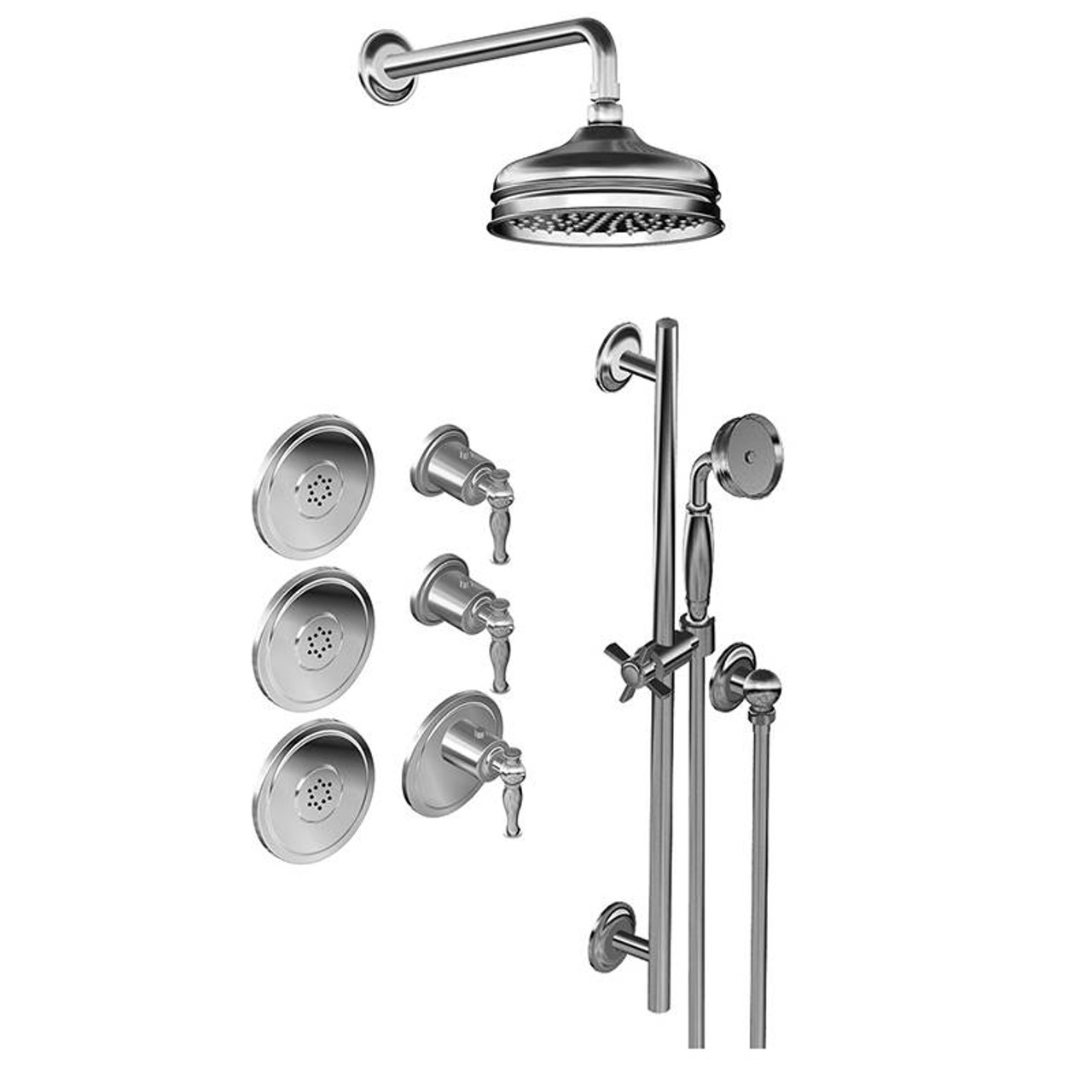 Graff GS3.112SH-LM22E0-PC M-Series Full Thermostatic Shower System (Rough & Trim) , Polished Chrome