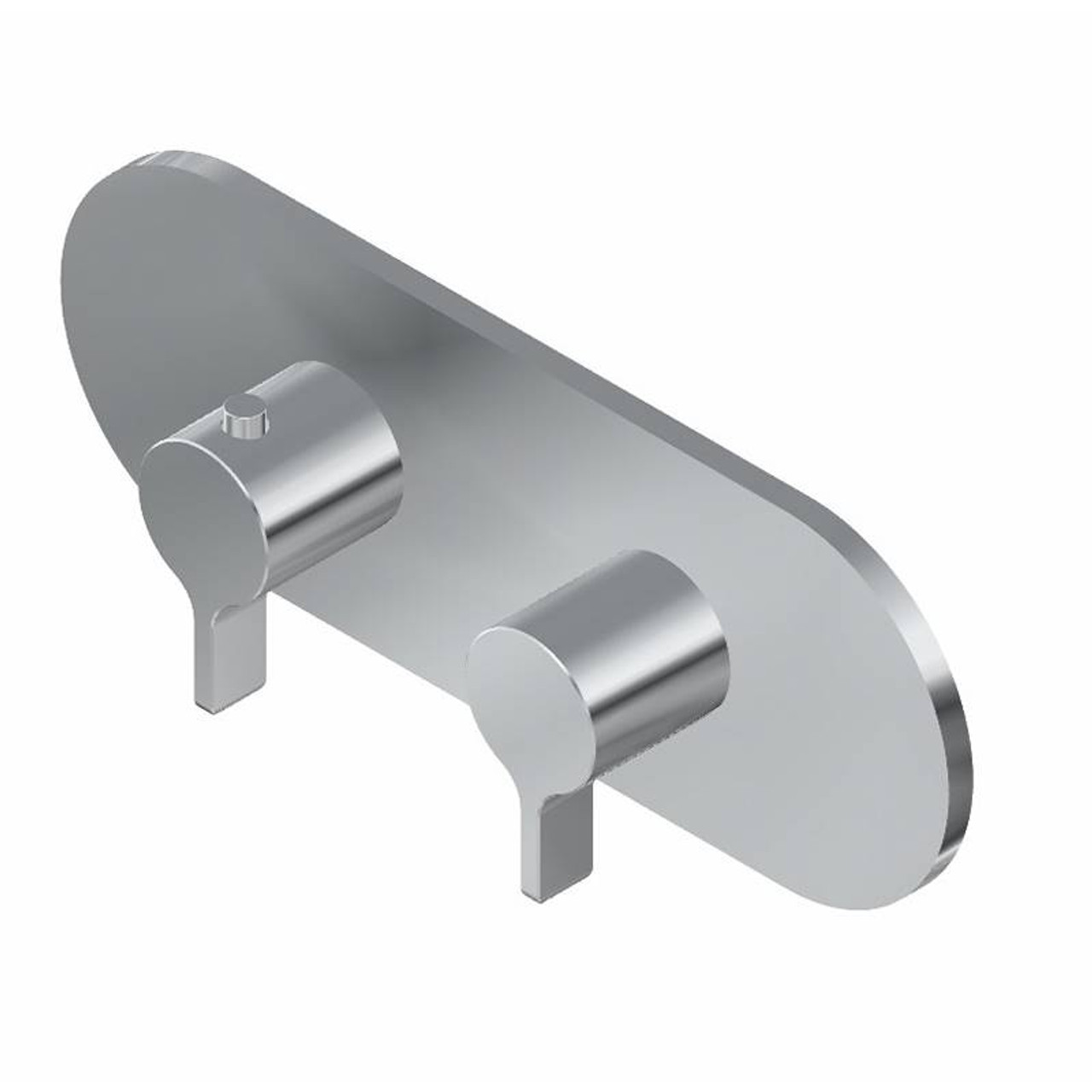 Graff G-8047H-LM46E0-BNi-T M-Series Round 2-Hole Trim Plate with Terra Handles (Horizontal Installation), Brushed Nickel