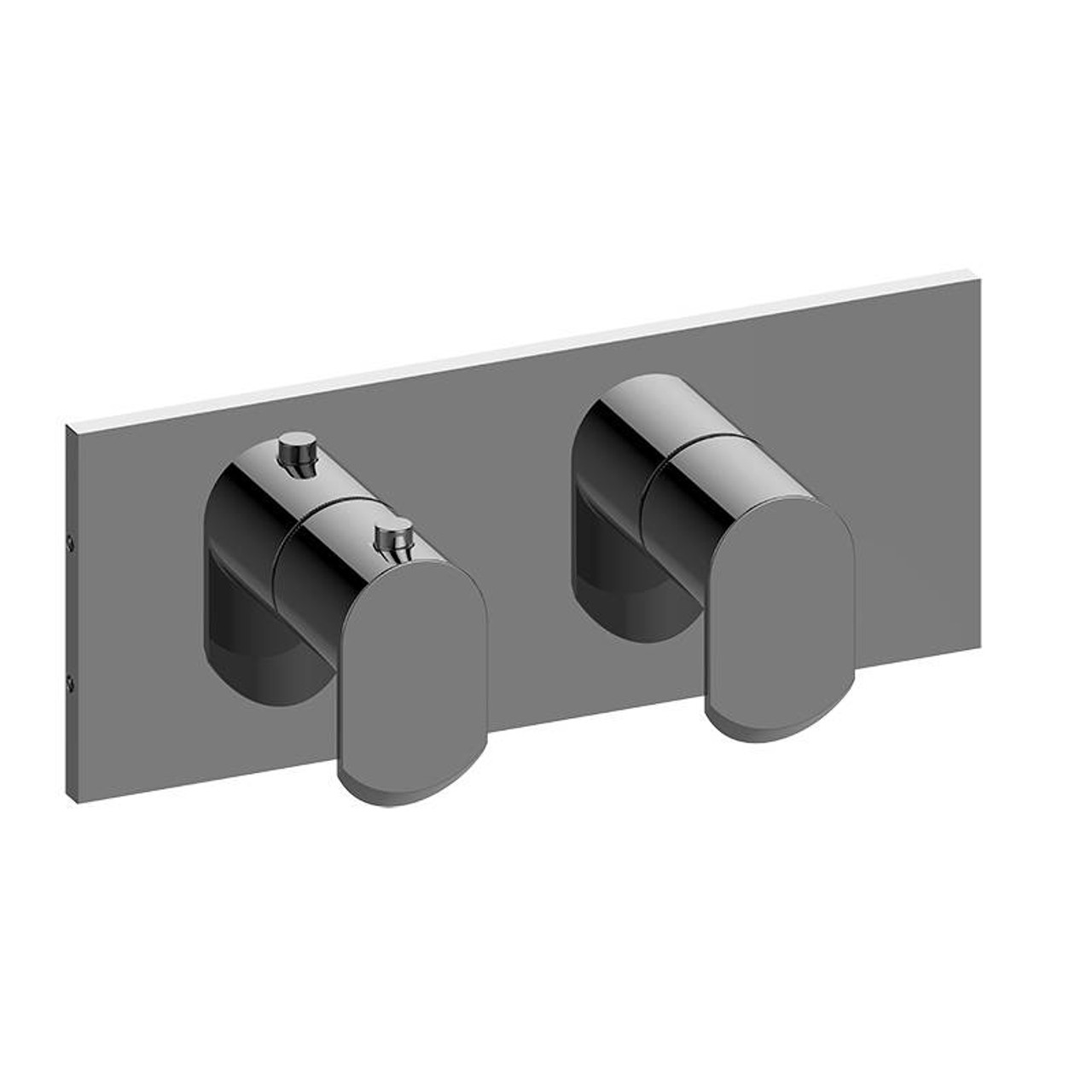 Graff G-8048H-LM45E0-BNi-T M-Series Square 2-Hole Trim Plate with Phase Handles (Horizontal Installation), Brushed Nickel