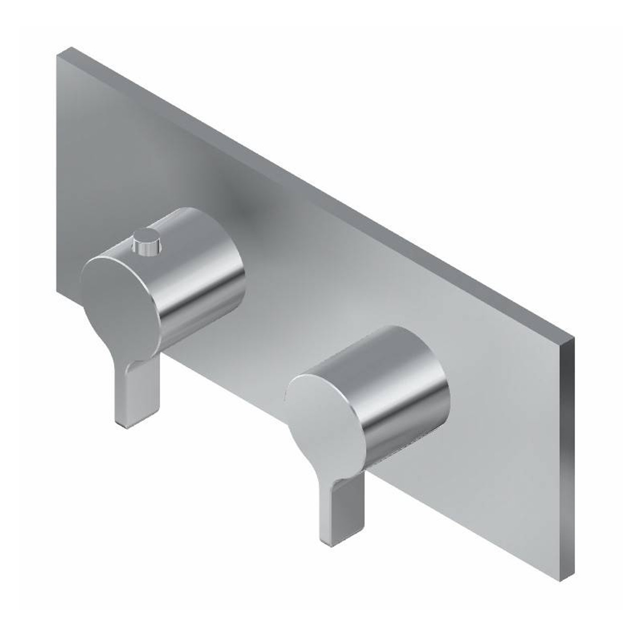 Graff G-8048H-LM46E0-BNi-T M-Series Square 2-Hole Trim Plate with Terra Handles (Horizontal Installation), Brushed Nickel