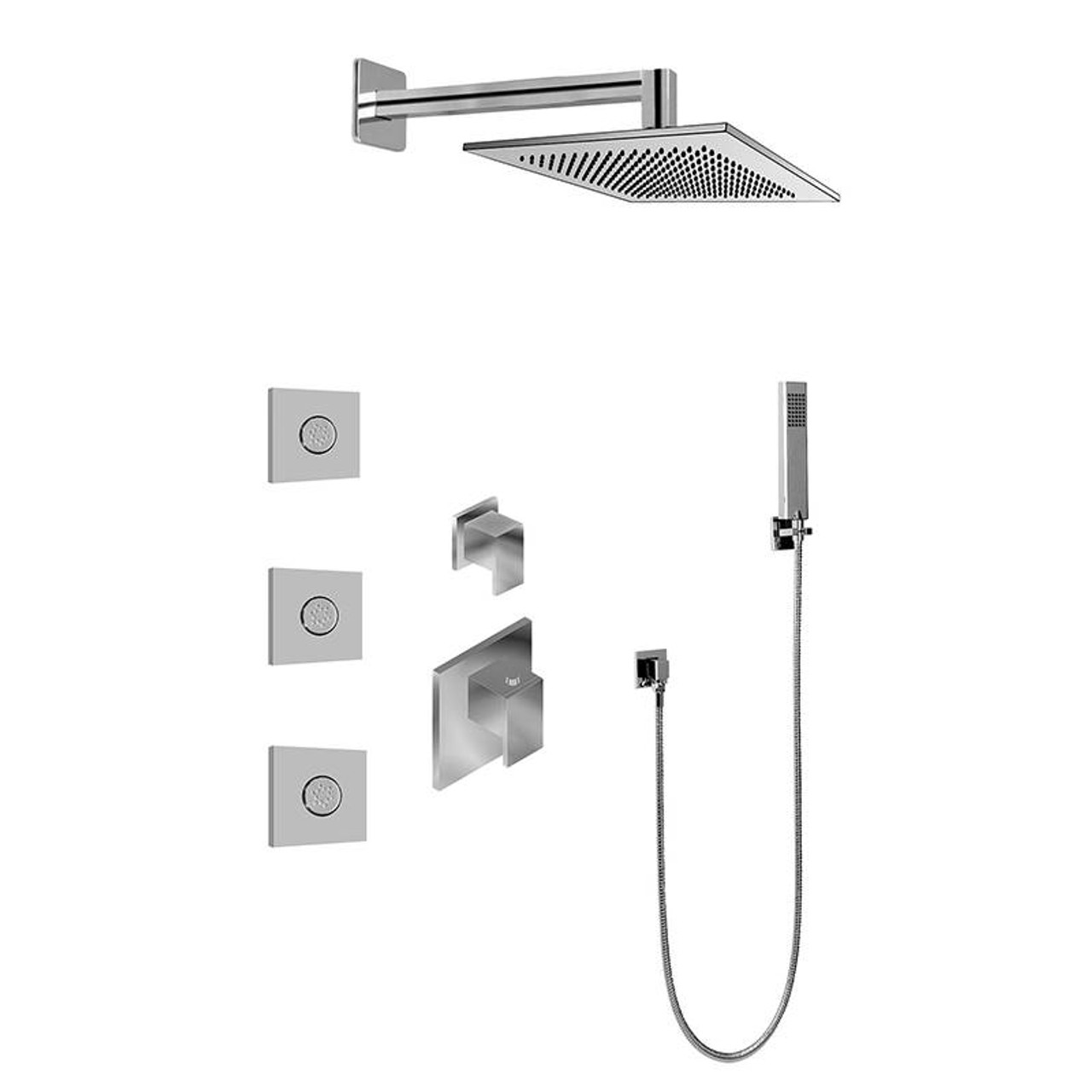 Graff GM2.122SG-LM31E0-SN-T M-Series Full Thermostatic Shower System w/Diverter Valve (Trim Only) , Steelnox (Satin Nickel)