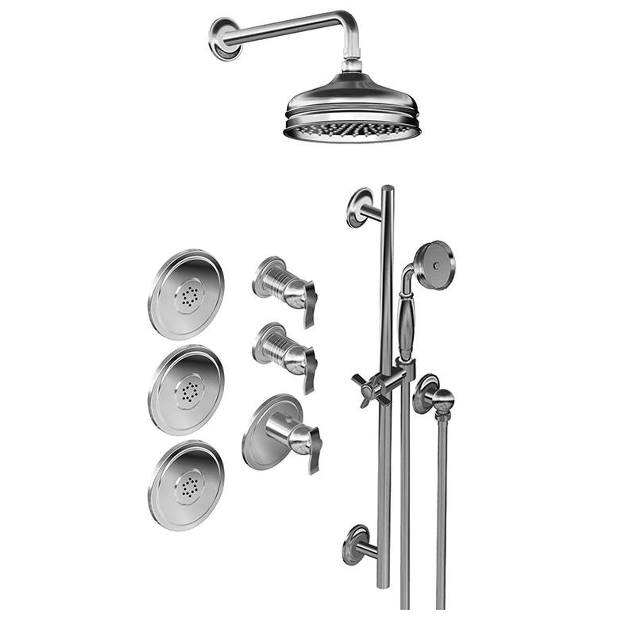 Graff GS3.112SH-LM20E0-PN-T M-Series Full Thermostatic Shower System (Trim Only) , Polished Nickel