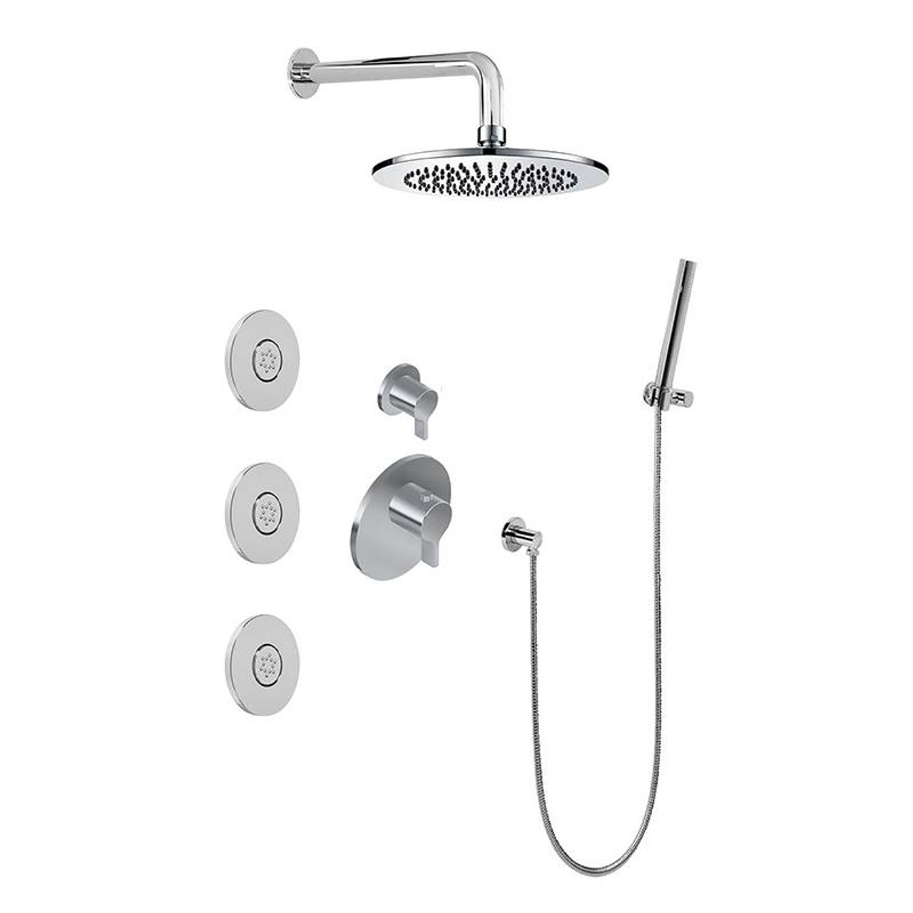Graff GL2.122SG-LM46E0-BNi-T M-Series Full Thermostatic Shower System w/Diverter Valve (Trim Only) , Brushed Nickel