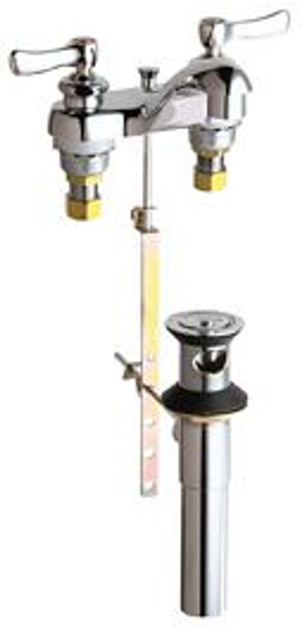 Chicago Faucets - 797-VCP - 4-inch Center Lavatory Faucet with Pop-Up Drain Chicago Faucets - 797-VCP - 4-inch Center Lavatory Faucet with Pop-Up Drain