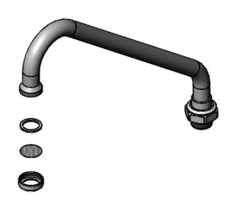 T&S Brass - 166X - Swing Nozzle, 9-inch Length, 6-inch Clearance