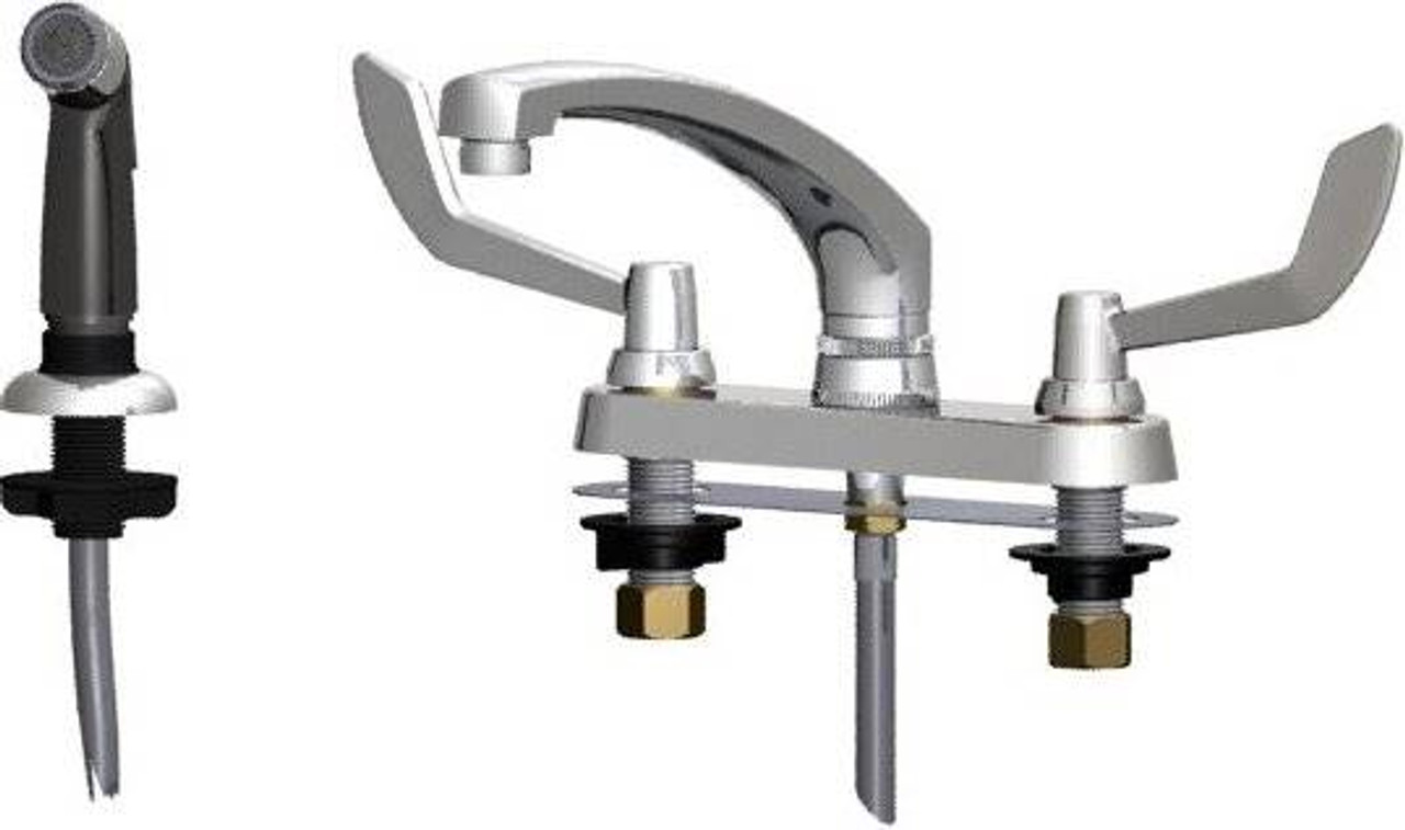 Union Brass&#174; - 766C -Wrist Handles, 8-Inch Cast Spout, With Spray