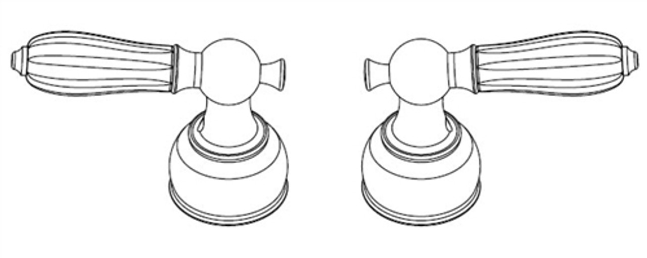 Delta H212  Porcelain Lever Handle Set, Chrome Delta H212  Porcelain Lever Handle Set, Chrome