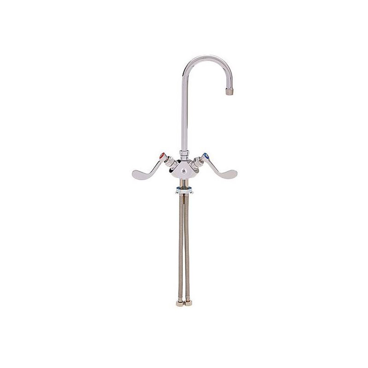 Fisher - 57401 - Single Deck Mounted Faucet, Dual Control, 12-inch Gooseneck Spout and Wrist Handles 