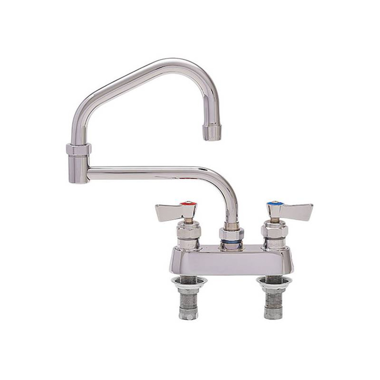 Fisher - 53805 - 4” Wall Body with Deck Mount Adapters, 13-inch Double Jointed Swing Spout and Lever Handles 