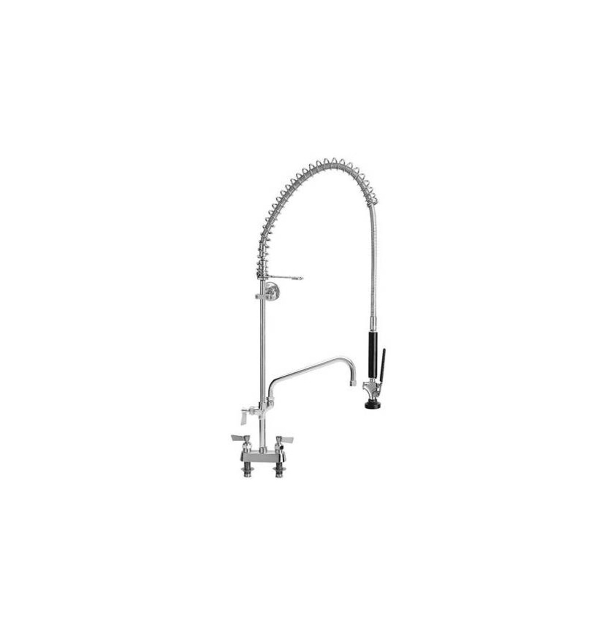 Fisher - 34312 - Spring Style Pre-Rinse Faucet - 4-inch Deck Mounted, Wall Bracket, 10-inch Add-On Faucet Spout