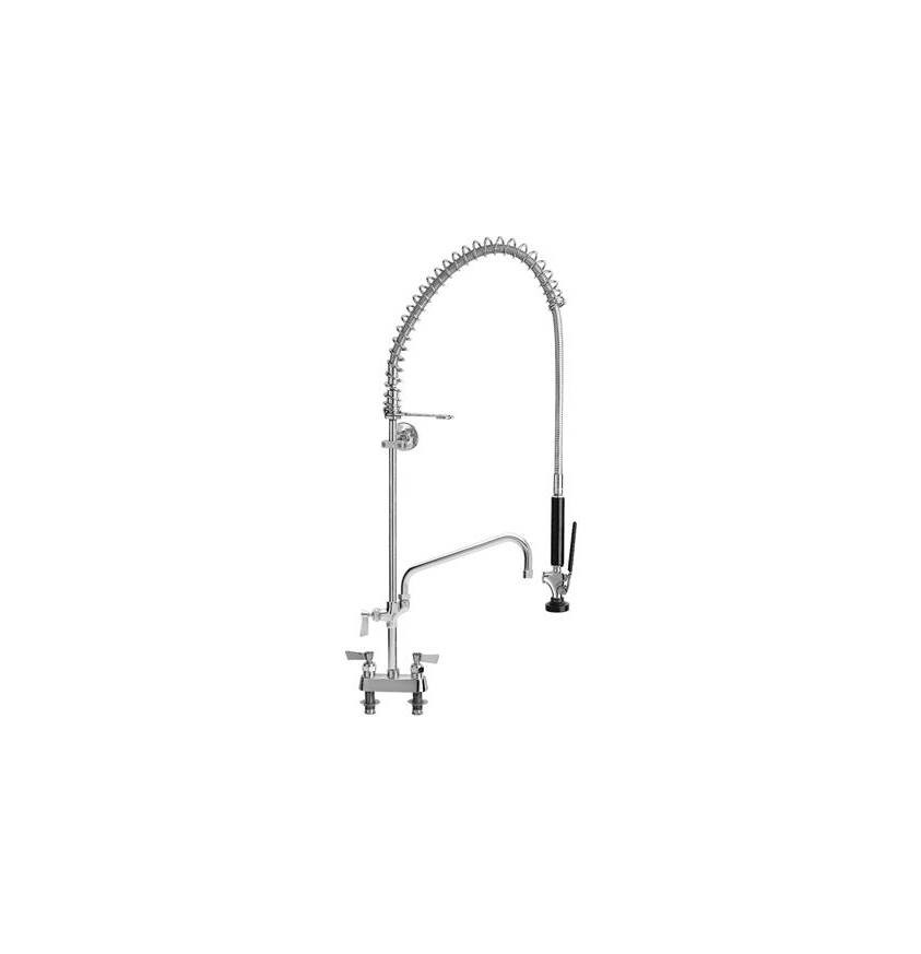 Fisher - 34347 - Spring Style Pre-Rinse Faucet - 4-inch Deck Mounted, Wall Bracket, 16-inch Add-On Faucet Spout