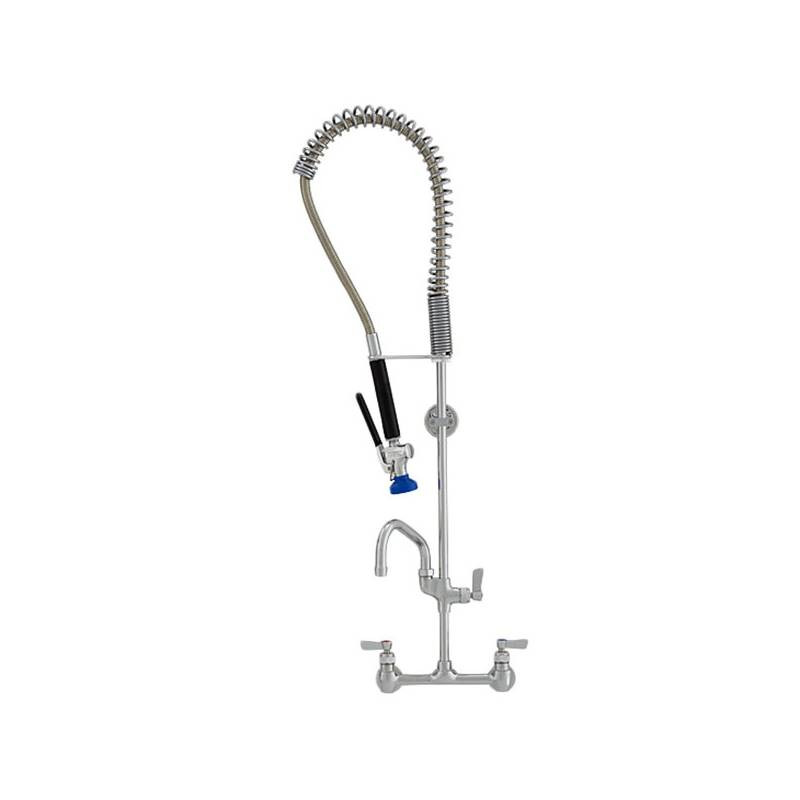 Fisher - 34444 - Spring Style Pre-Rinse Faucet - 8-inch Backsplash Mounted, Wall Bracket, 8-inch Add-On Faucet Spout