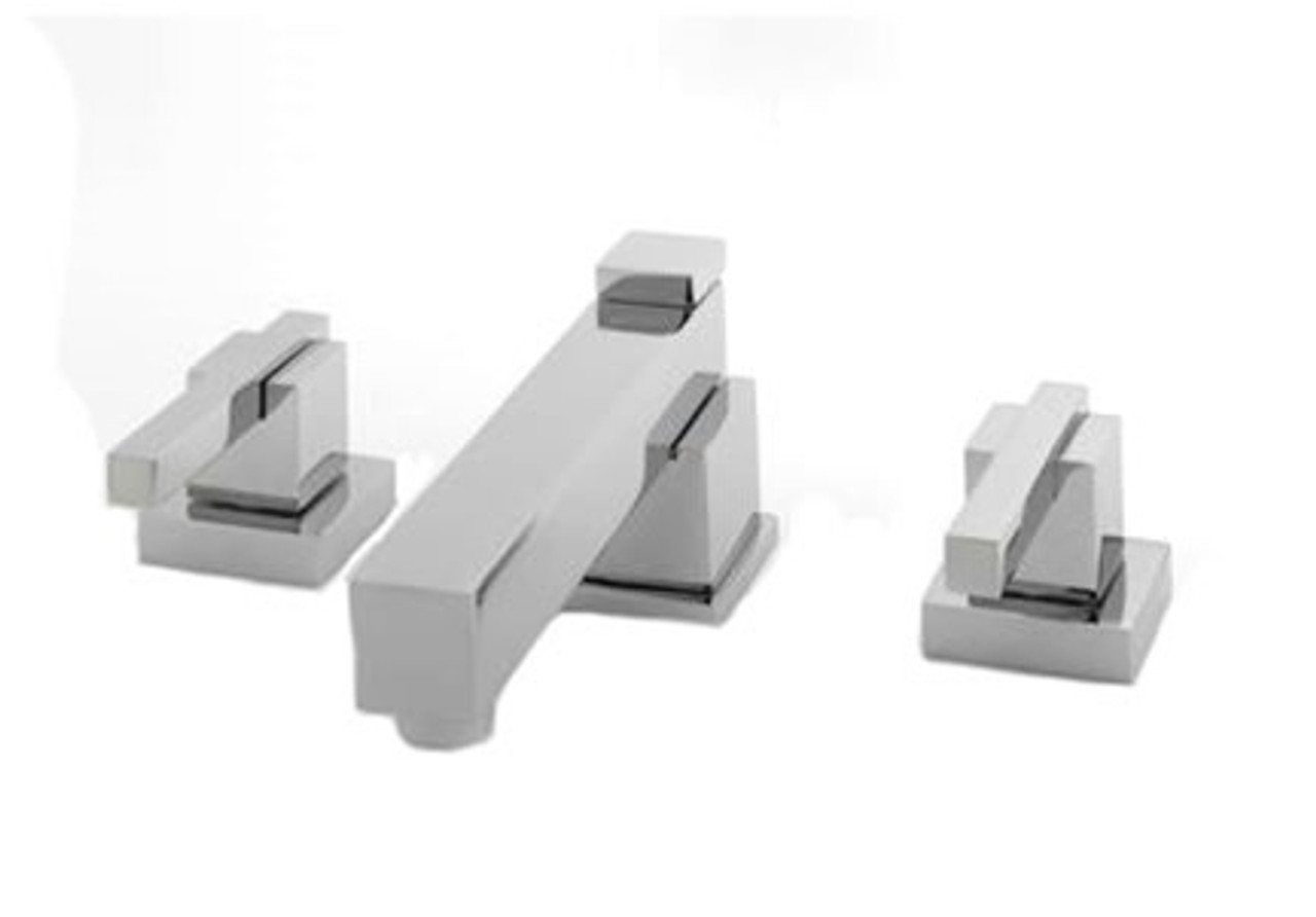 Jaclo 3204 Cubix Widespread Lavatory Faucet with Pop-Up Drain for Concealed Applications