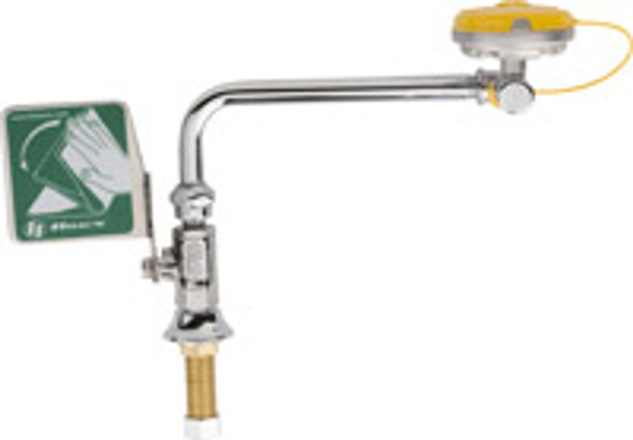 Chicago Faucets 8004-LHNF - Deck Mounted Left Hand Eye and Face Wash Fitting with Push Paddle Handle